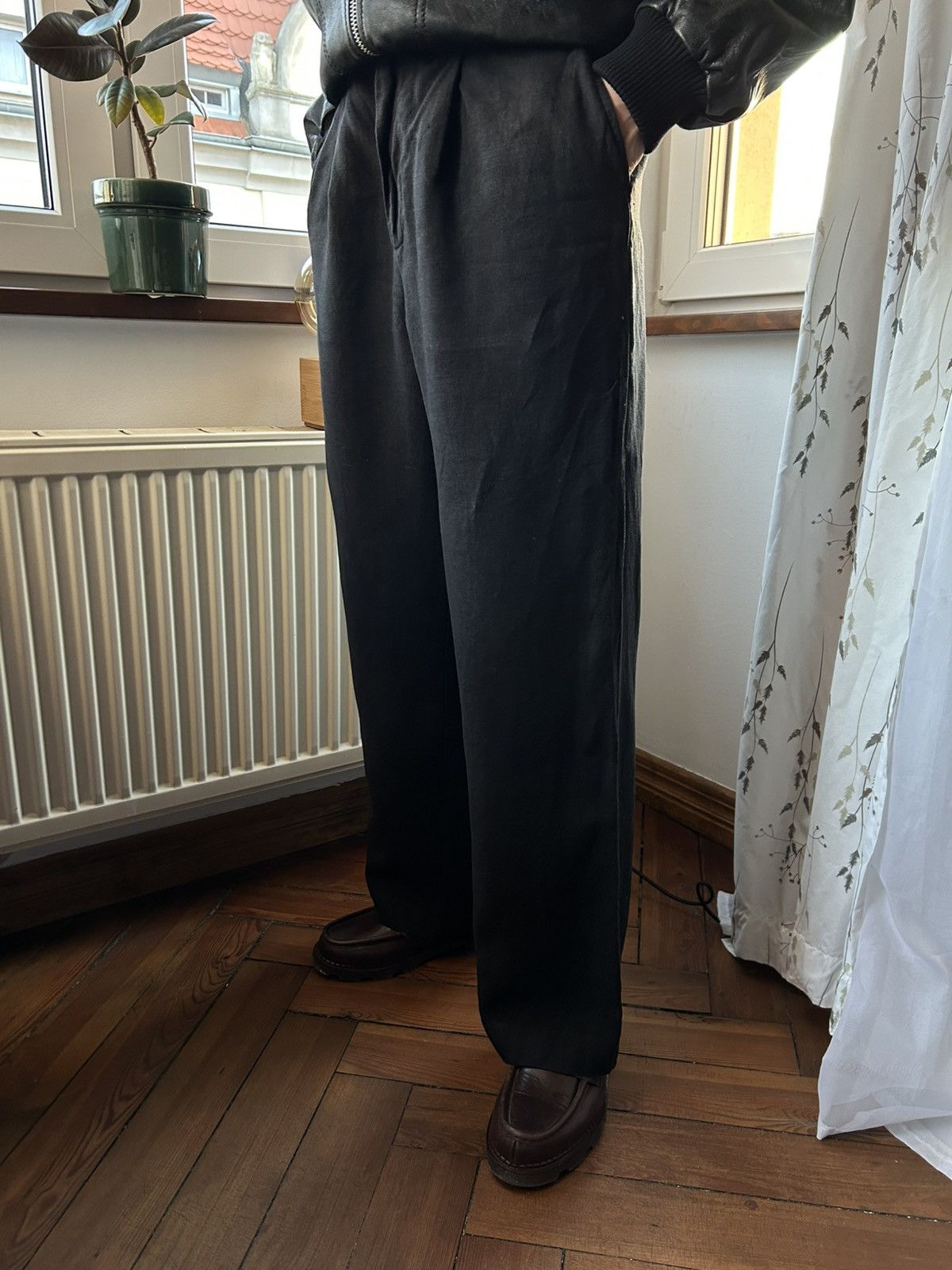 Weekday Uno Loose Linen Suit Trousers Avant Garde Grunge