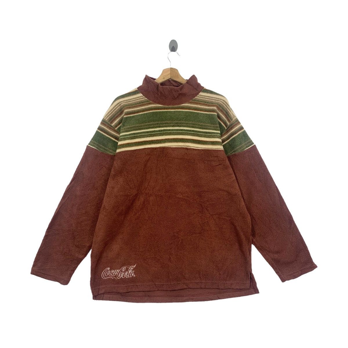 Coca Cola × Vintage Vintage COCA COLA Small Logo Fleece Turtle Neck Long Sleeve Size US L / EU 52-54 / 3 - 1 Thumbnail