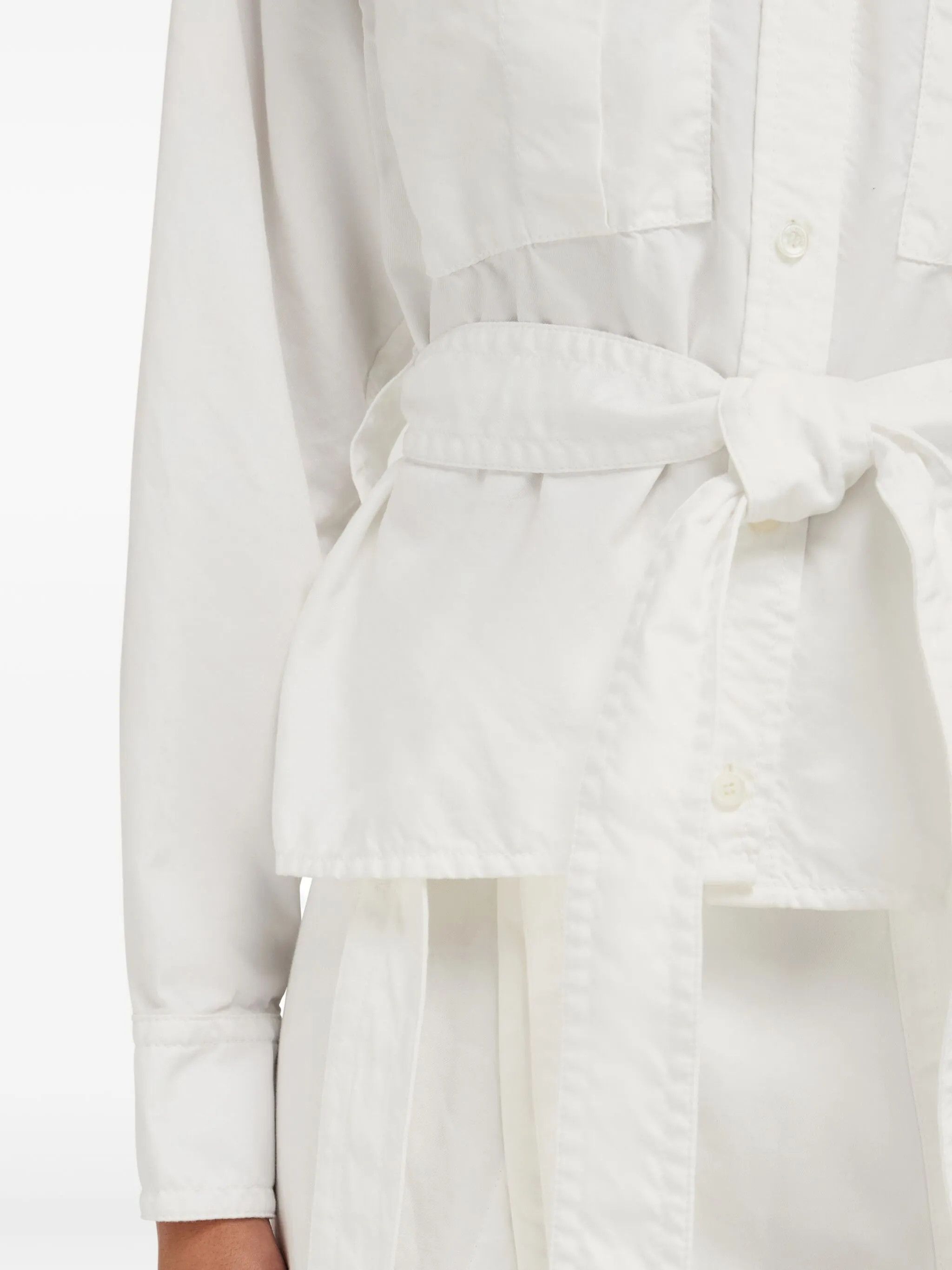 Salvatore Ferragamo o1s1rm0526 Saharan Shirt in White Size S / US 4 / IT 40 - 6 Thumbnail