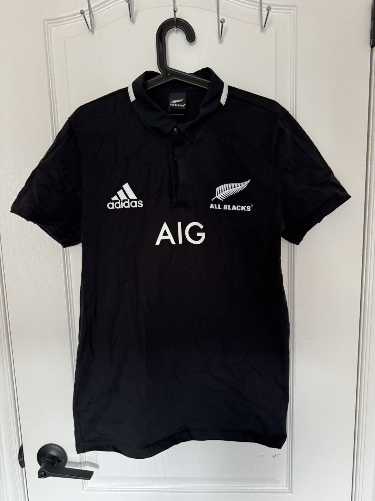 Adidas Adidas All Blacks Mens Rugby Polo (2019) Size US M / EU 48-50 / 2 - 1 Thumbnail