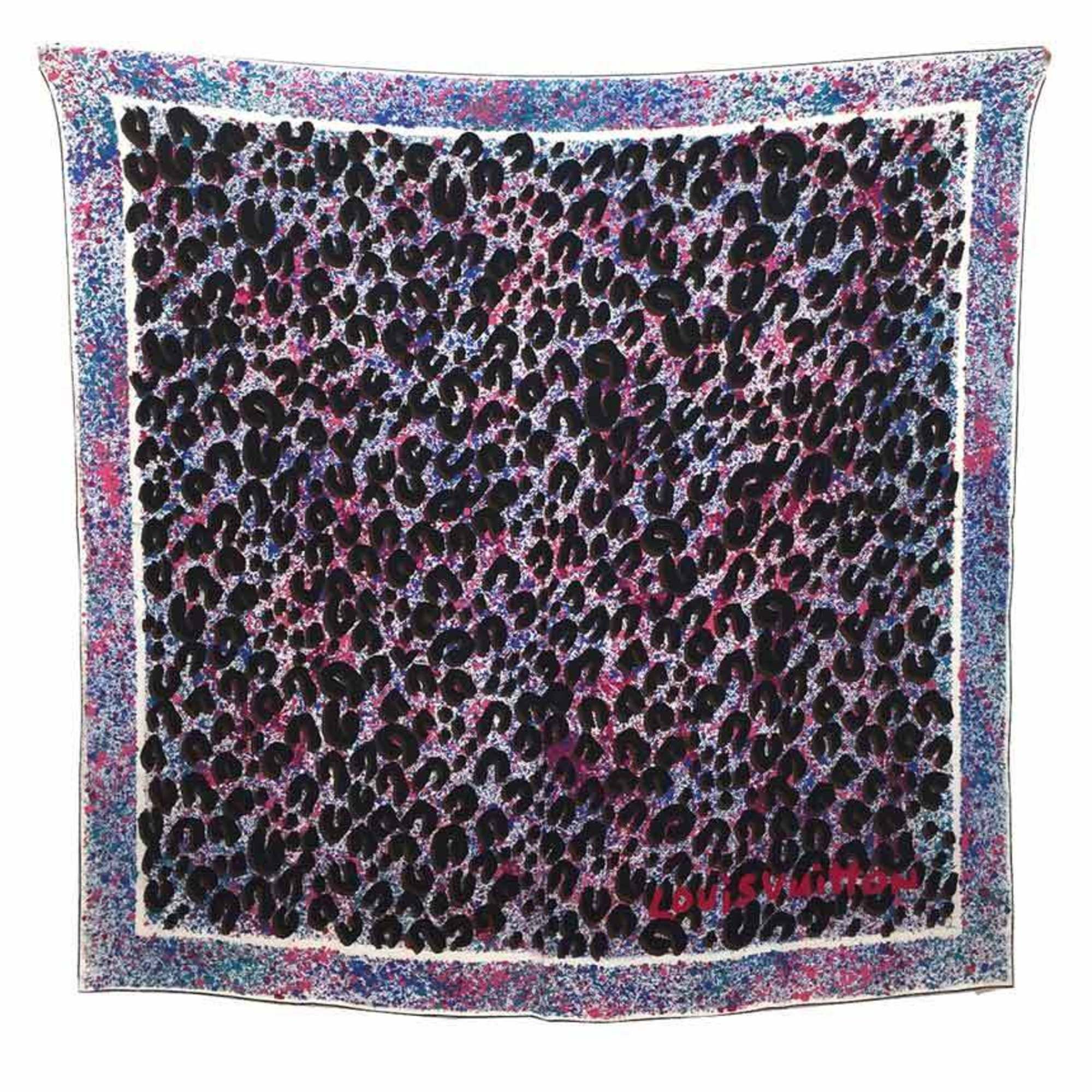 Louis Vuitton Louis Vuitton Leopard Print Scarf/Muffler/Carré/Stole/Silk Scarf/Shawl (M75226) - 100% Silk, Multicolor Size ONE SIZE - 1 Thumbnail
