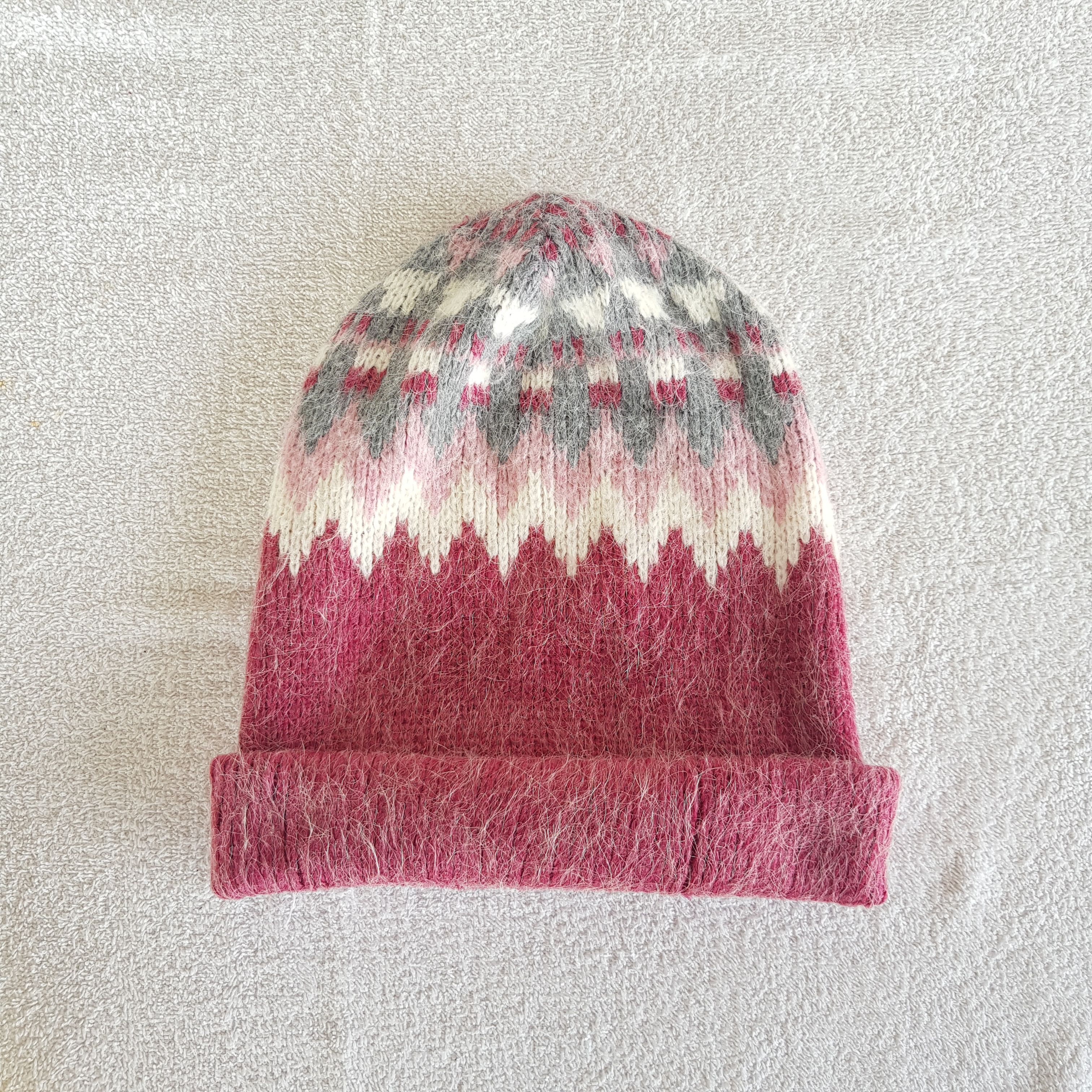 Homespun Knitwear Vintage Japanese Beanie Fair Isle Ribbed Knit Snow Caps Hats Size ONE SIZE - 5 Thumbnail
