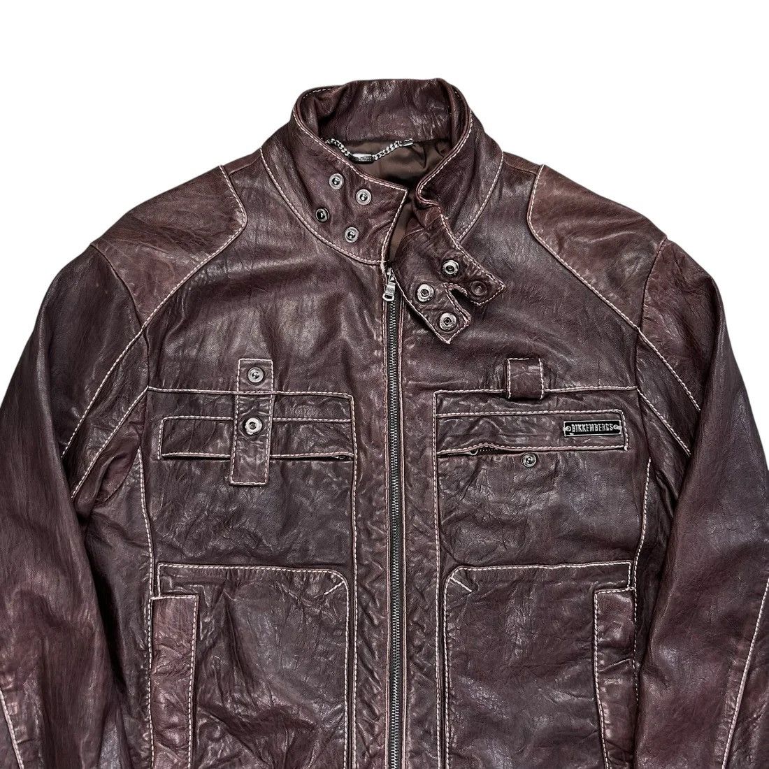 Dirk Bikkembergs Dirk Bikkembergs Contrast Stitch Sheep Leather Jacket Size US XL / EU 56 / 4 - 6 Thumbnail