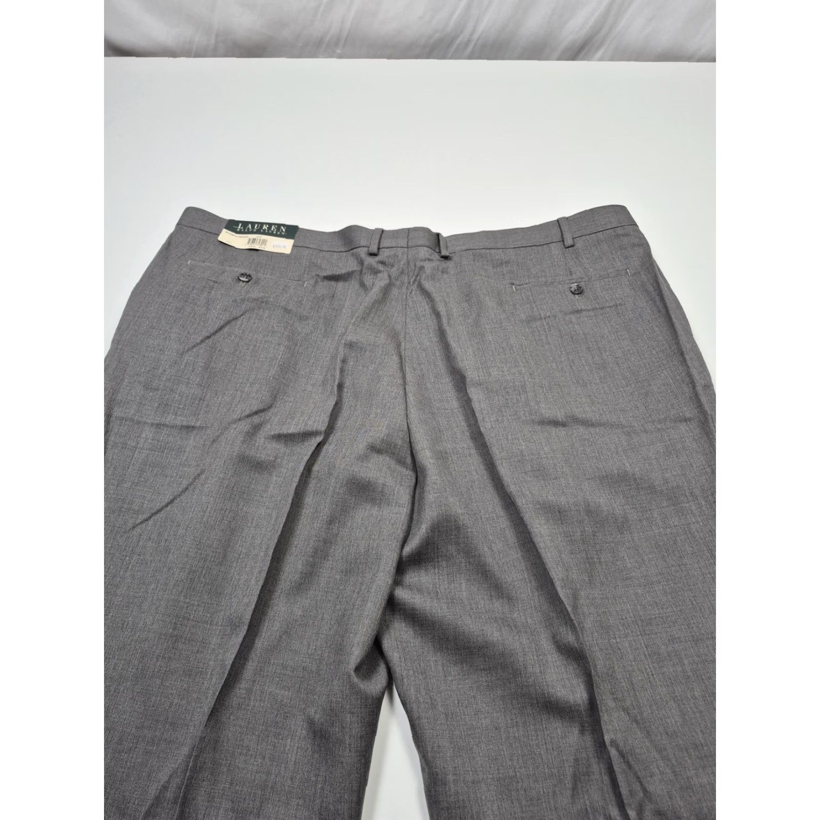 Ralph Lauren VINTAGE Lauren Ralph Lauren Dress Pants Mens 46x36 Gray Wool Pleated Unhemmed NWT Size US 30 / EU 46 - 6 Thumbnail
