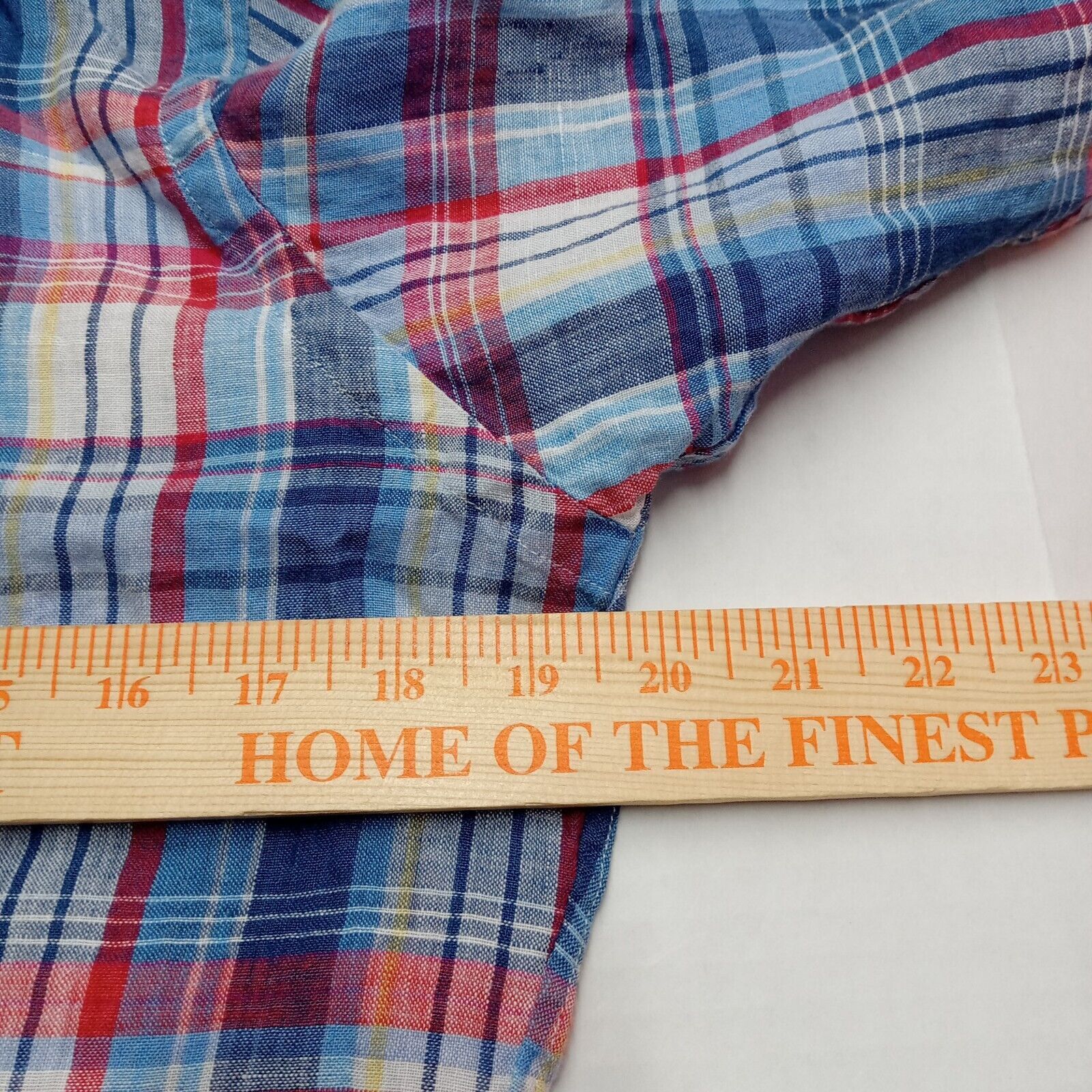 Polo Ralph Lauren Shirt Men's S Custom Fit Linen Multi Plaid