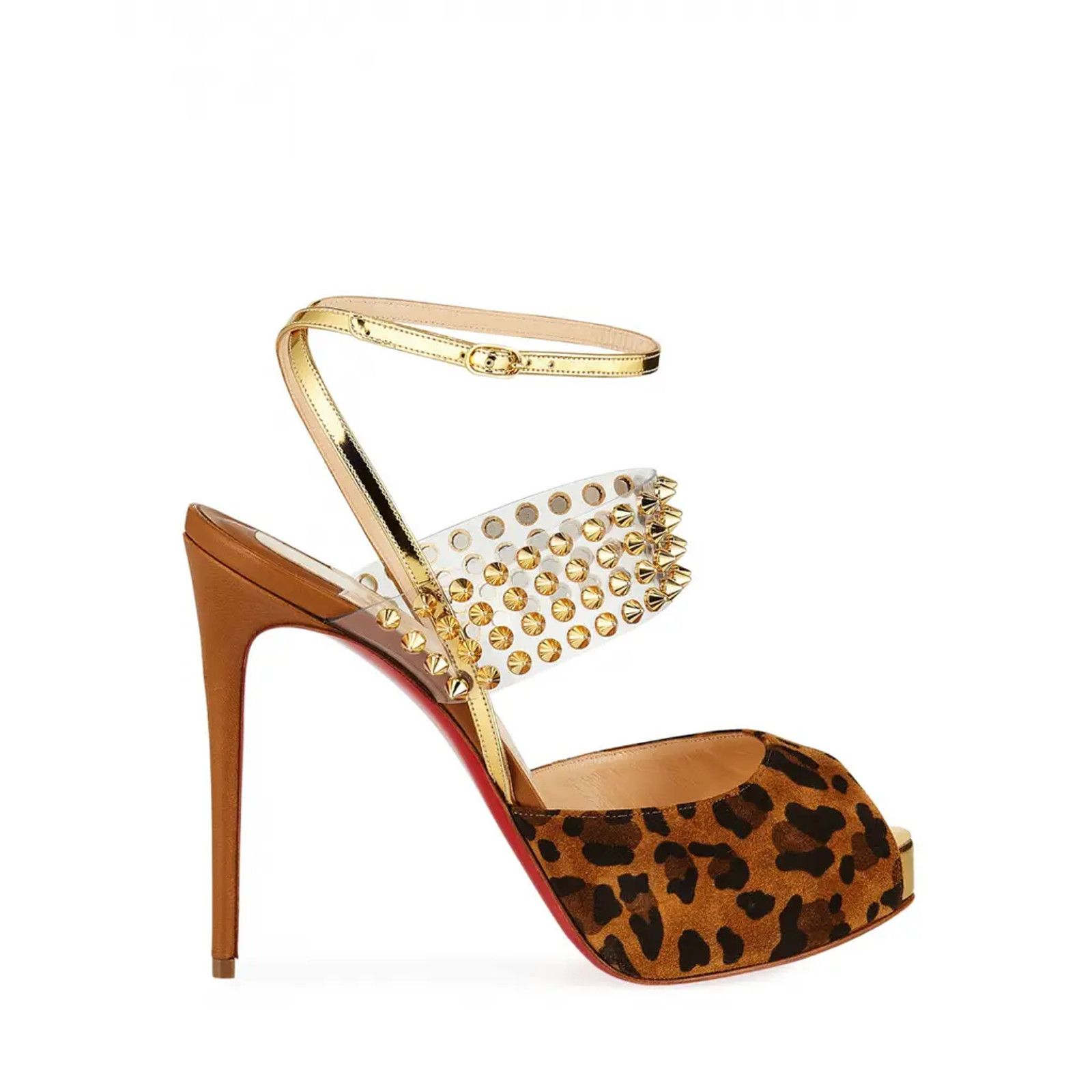 Christian Louboutin Levitagirl 120 Leopard PVC Spike Ankle Strap Heel Pump 36 Size US 6 / IT 36 - 5 Thumbnail