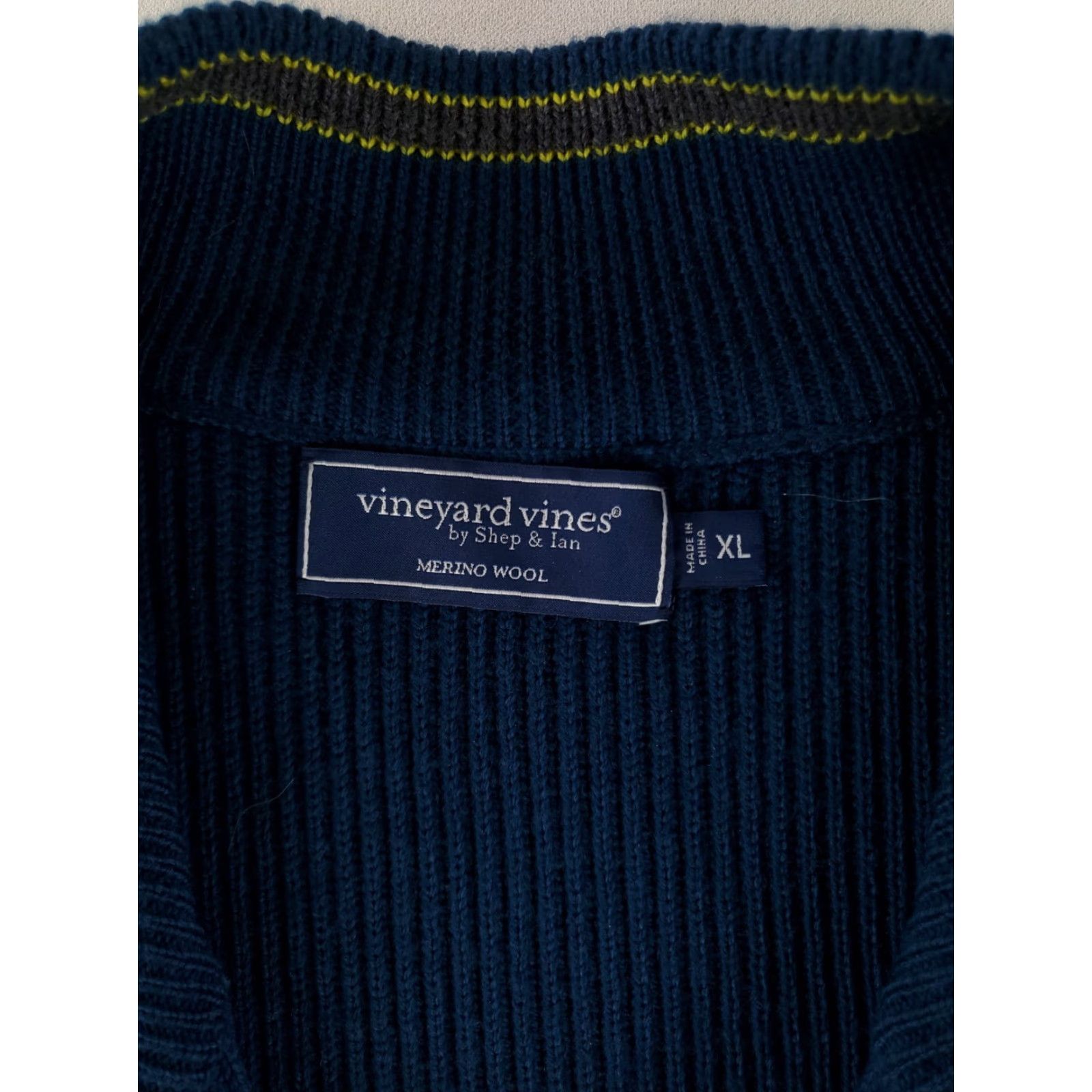 Vineyard Vines Vineyard Vines 1/4 Zip Merino Wool Sweater Pullover Ribbed Blue Green Mens XL Pullover Wool Blue Green 1/4 Zip Mens XL Size US XL / EU 56 / 4 - 2 Thumbnail