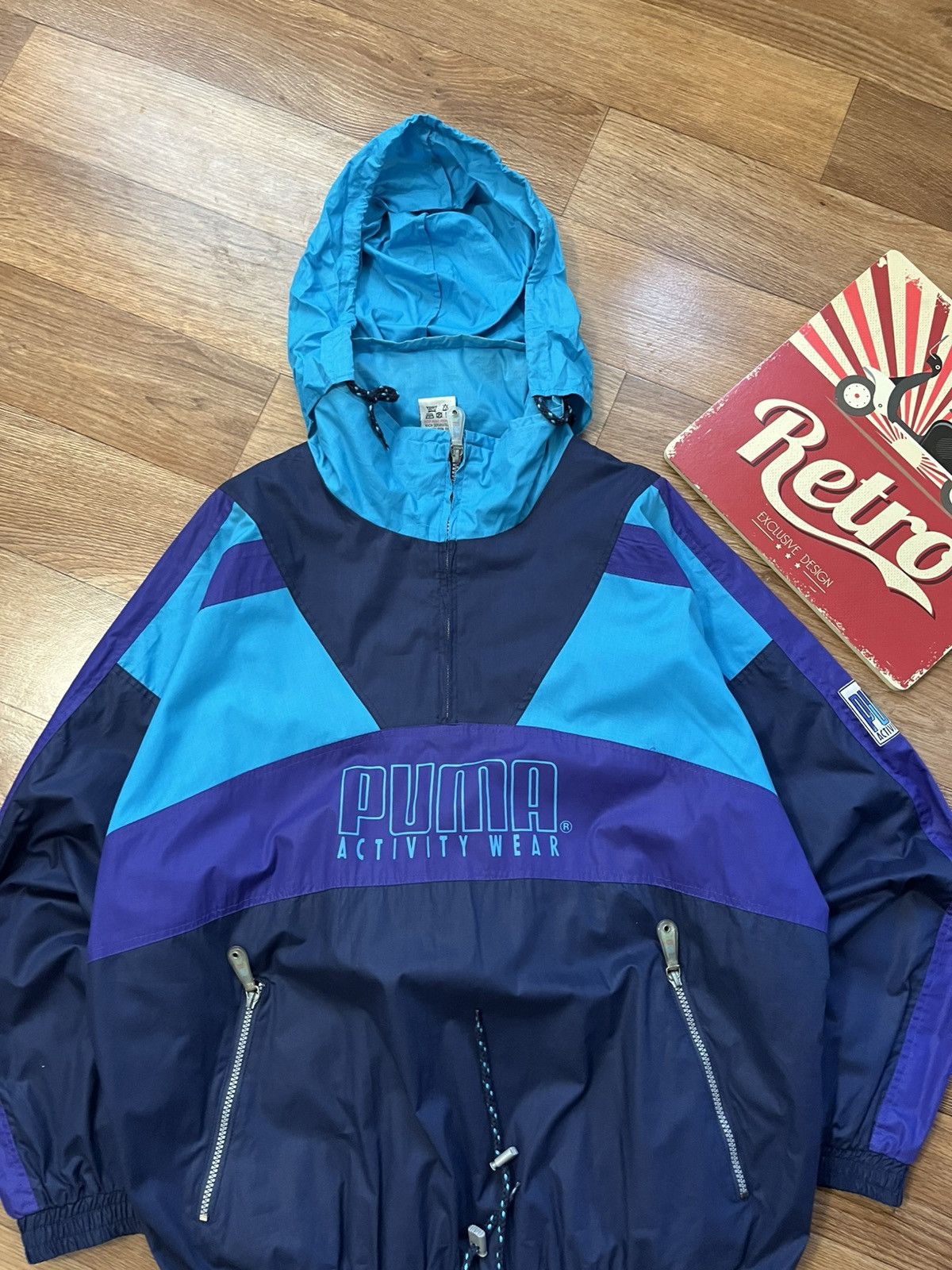 Puma Vintage Puma 90s Activity Wear 1/3 Zip Anorak Jacket Size US L / EU 52-54 / 3 - 3 Thumbnail