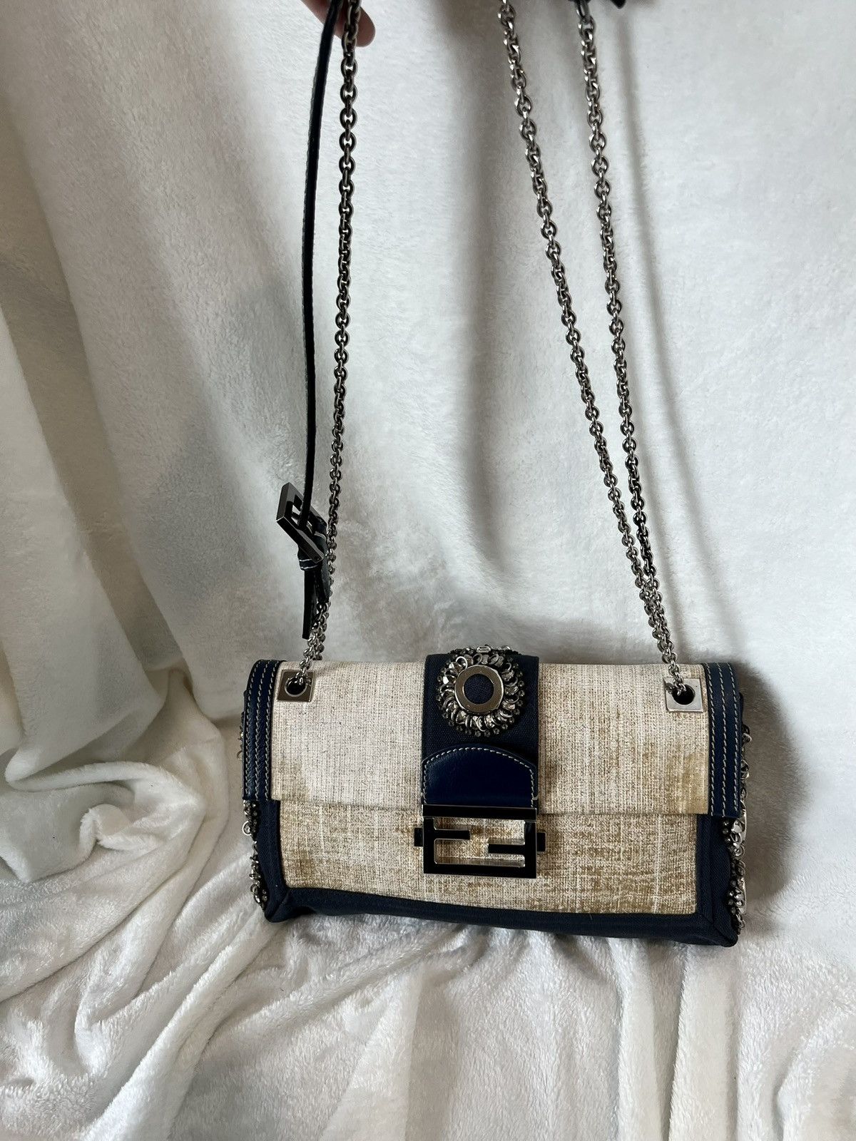 Fendi Fendi Embellished Canvas Baguette Size ONE SIZE - 8 Thumbnail