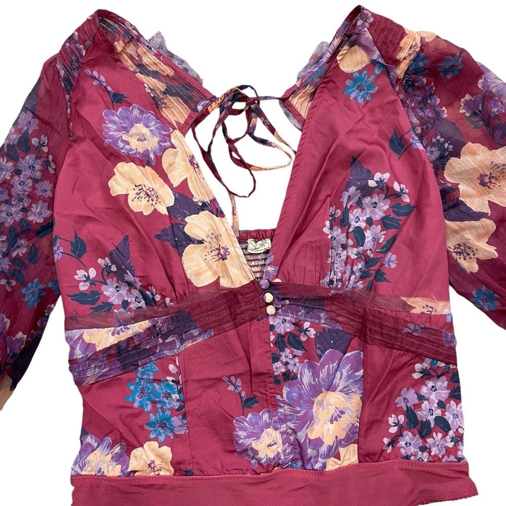 Free People NWT New $128 Free People Floral Wanderlust Bodysuit Size S Size S / US 4 / IT 40 - 9 Thumbnail