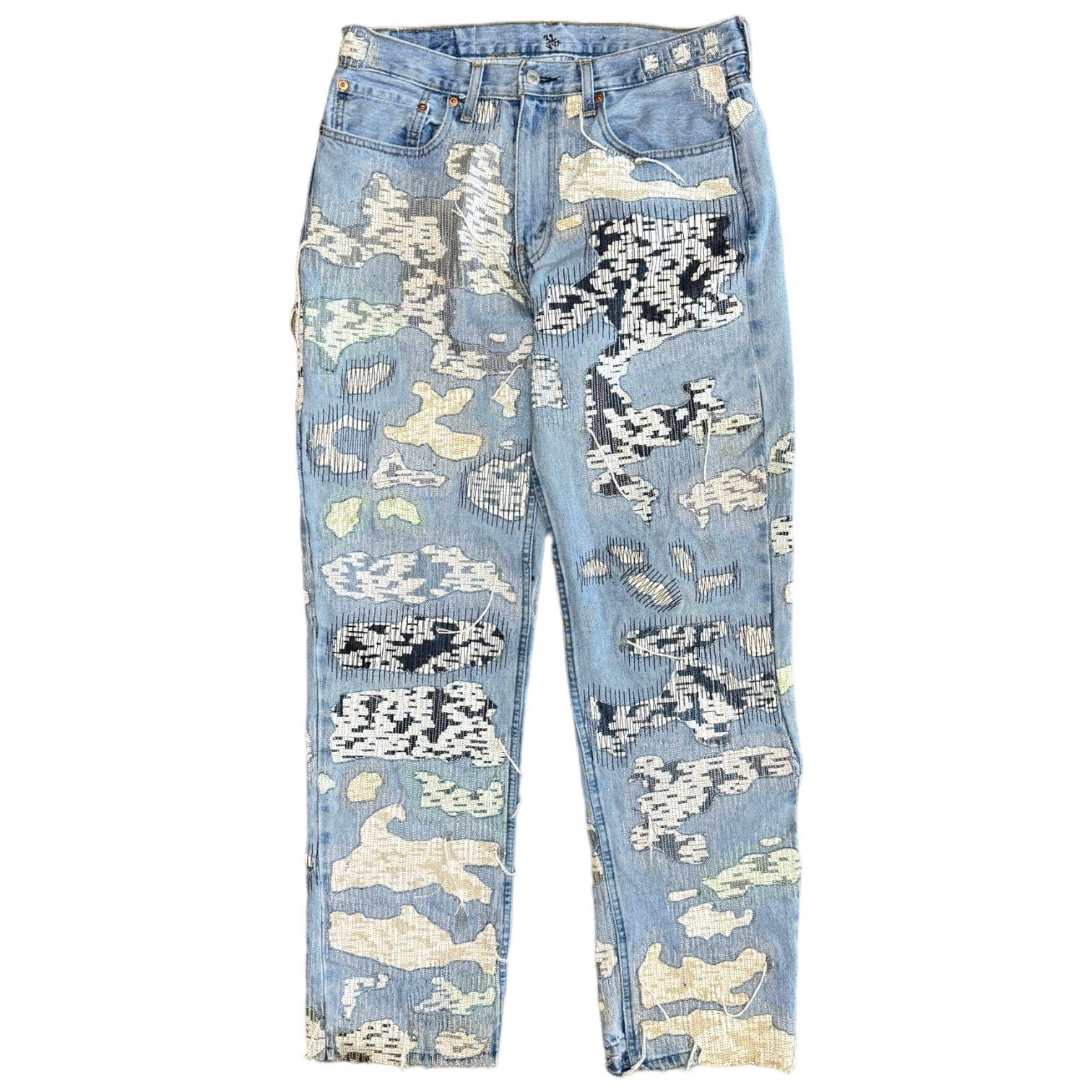 YVX YVX Boro Stitch Jeans Light Indigo Size US 34 / EU 50 - 1 Thumbnail