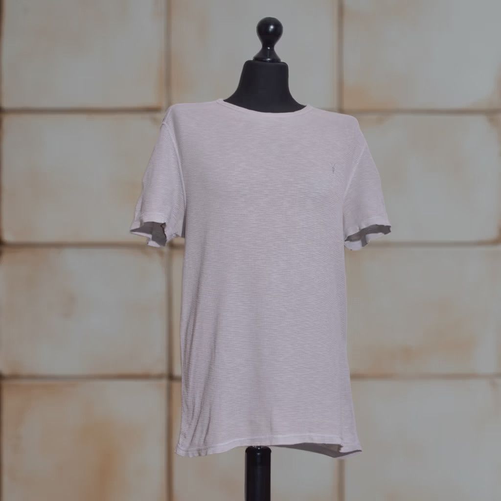 Allsaints AllSaints Gray Waffle Knit T Shirt Crew Neck Short Sleeve Mens M Shirt Logo Minimal Grey Crew Neck T-Shirt Mens M Size US M / EU 48-50 / 2 - 1 Thumbnail