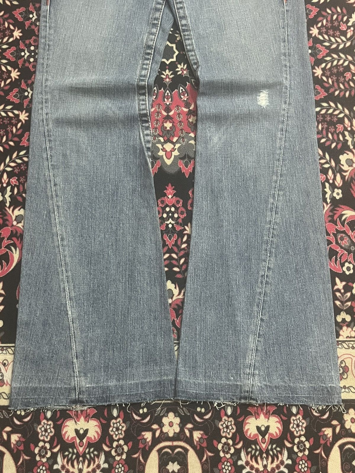 True Religion True Religion Joey Brown Leather Flap Pocket Flare Blue Jean Size US 28 / EU 44 - 10 Thumbnail
