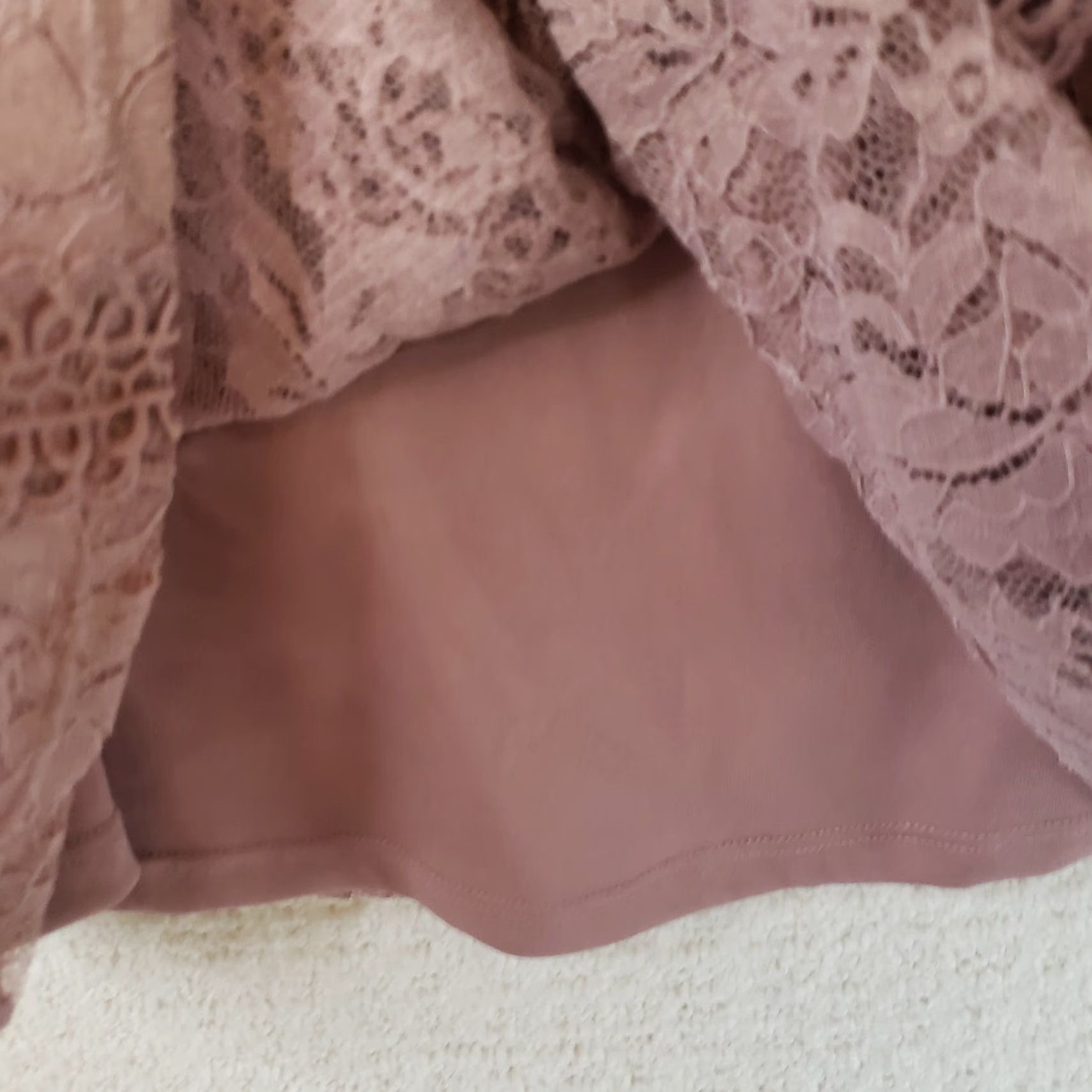Vintage Cable & Gauge Blouse Women's Mauve Floral Lace Sleeveless Lined Mock Neck Size M, Regular Fit Size M / US 6-8 / IT 42-44 - 4 Thumbnail