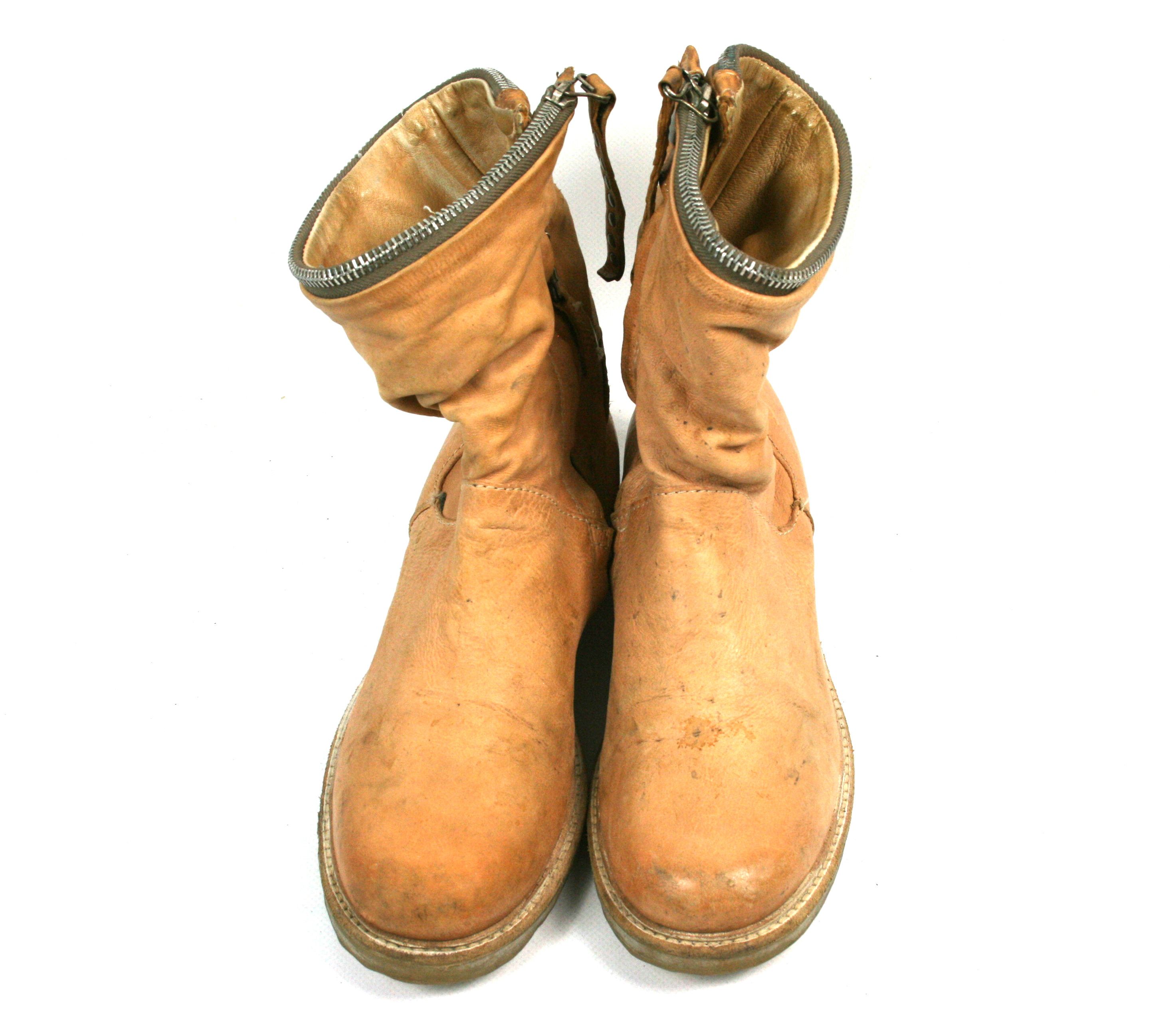 A.S.98 Napoleon Grunge Leather Zipped Biker Boots Size US 9 / IT 39 - 8 Thumbnail