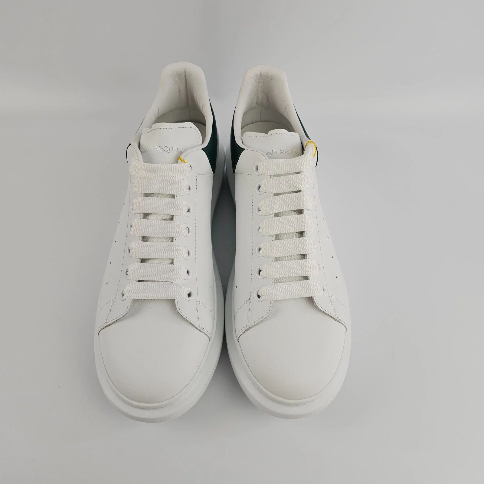 MCQUEEN Oversized $590 Men's Wht/Grn Lthr Sneakers