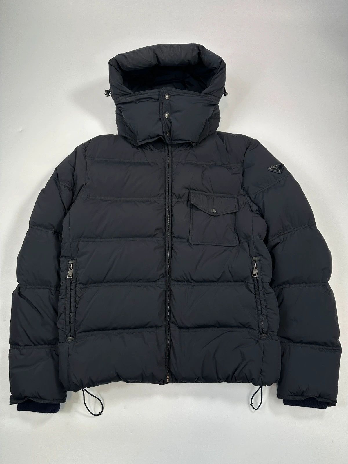 Prada Prada Milano Dark Navy Hooded Puffer Jacket Triangle Size US M / EU 48-50 / 2 - 1 Thumbnail
