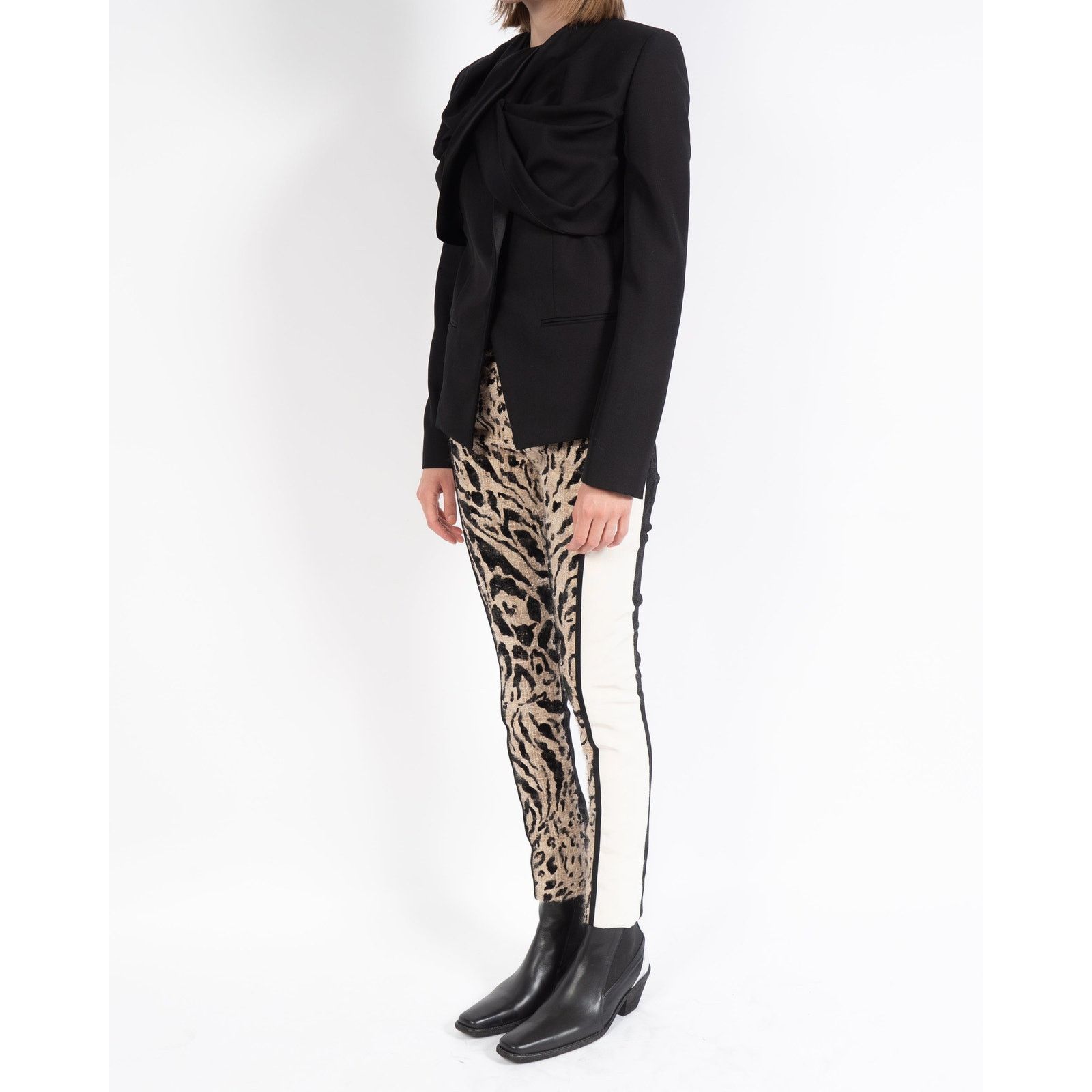Haider Ackermann FW18 Leo Jacquard / Leather Skinny Trousers Size 26" / US 2 / IT 38 - 4 Thumbnail