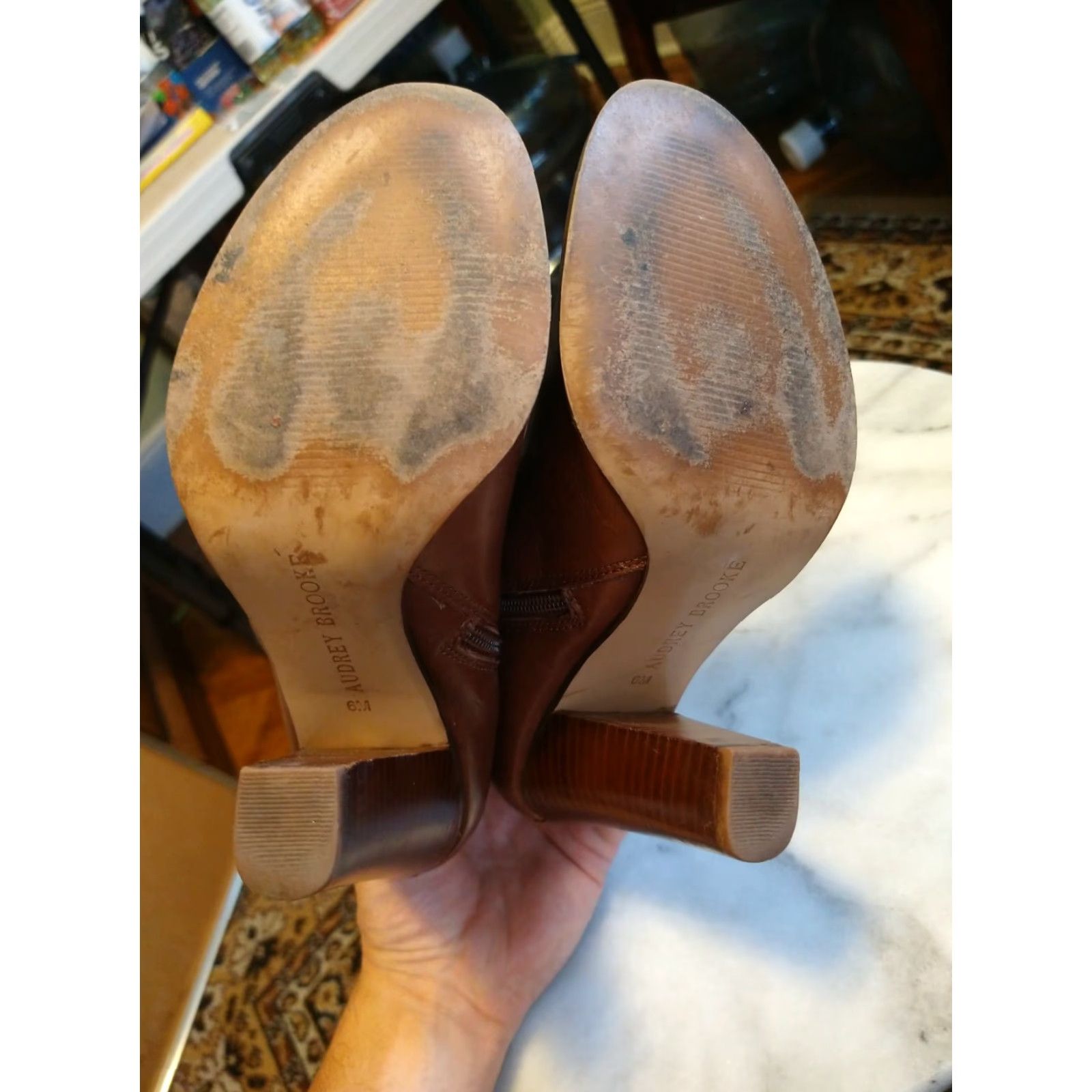 Vintage Audrey Brooke Boots Women's Long High Boot Brown Leather Size 6m, Leather Upper, Leather Outsole, Biker Style, - Mens/Womens? Size US 6 / IT 36 - 5 Thumbnail