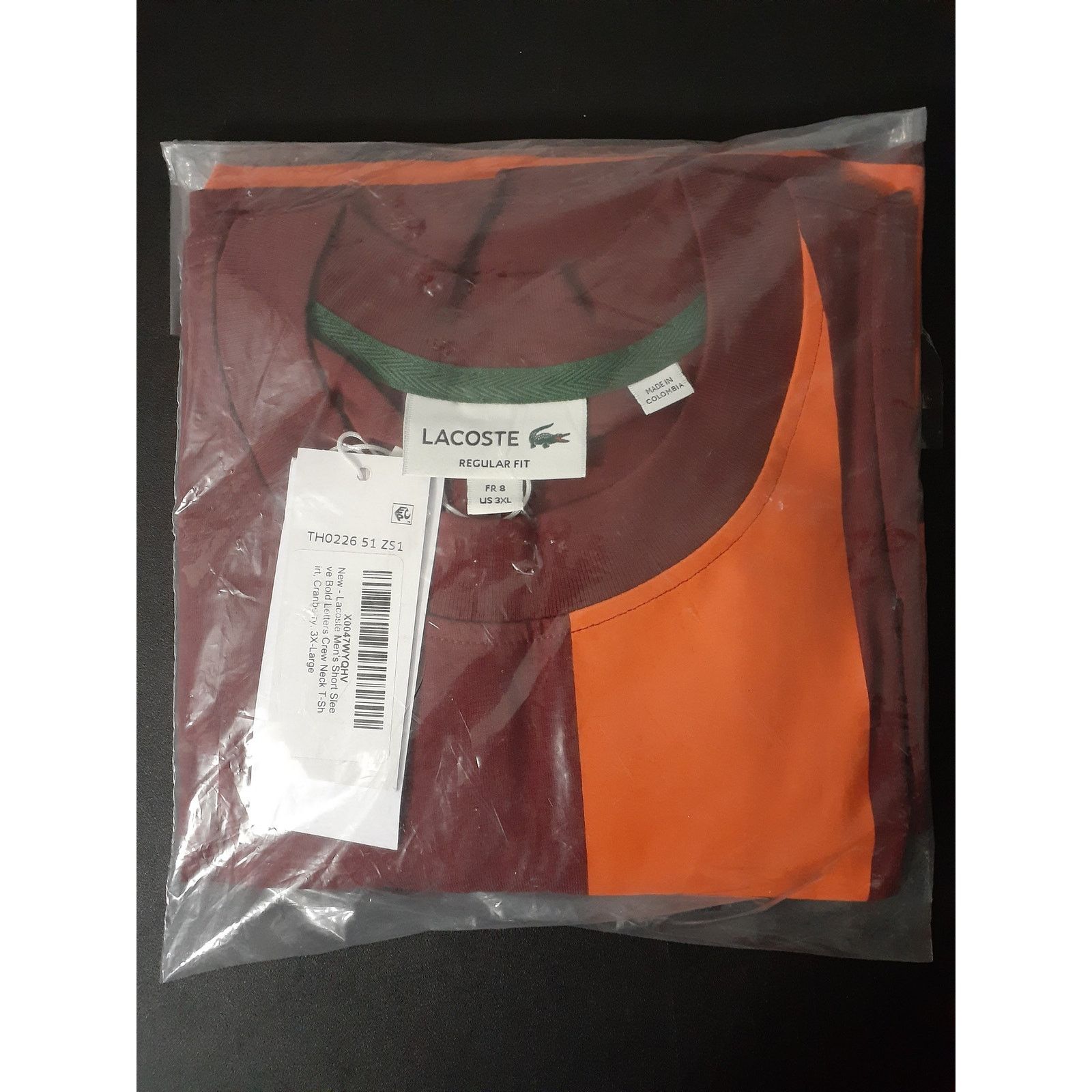 Lacoste Lacoste Men's Regular Fit Contrast Lettering Cotton T 3XL Size US XXL / EU 58 / 5 - 2 Thumbnail