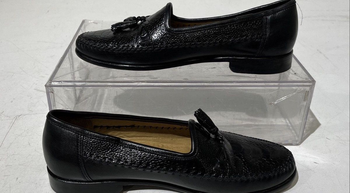 Zelli Genuine Ostrich Leather Tassel Loafers Made in Italy Size 9M Size US 9 / EU 42 - 3 Thumbnail