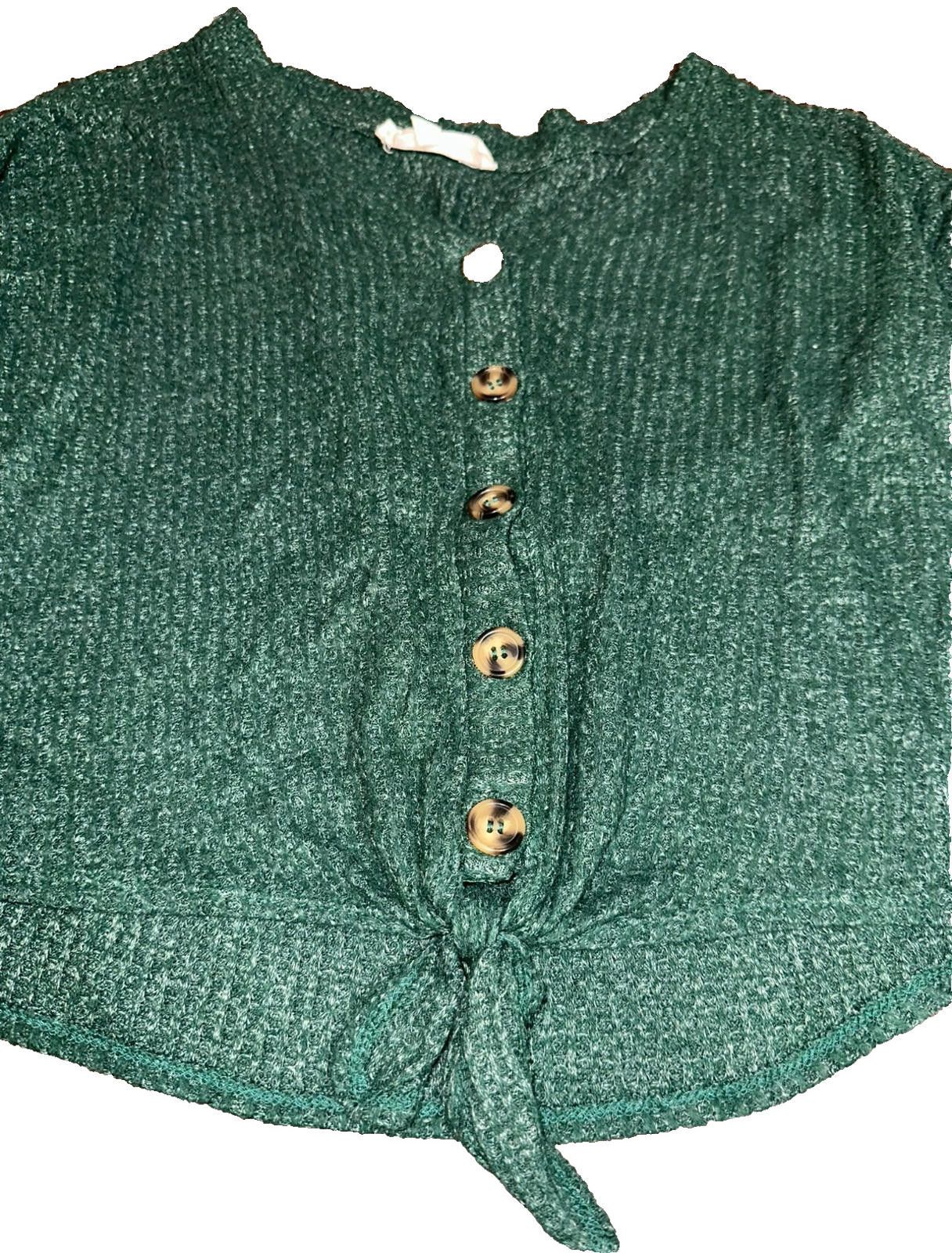 Designer Pink Rose Women’s Large Casual Blouse Soft Knit Green Size L / US 10 / IT 46 - 4 Thumbnail