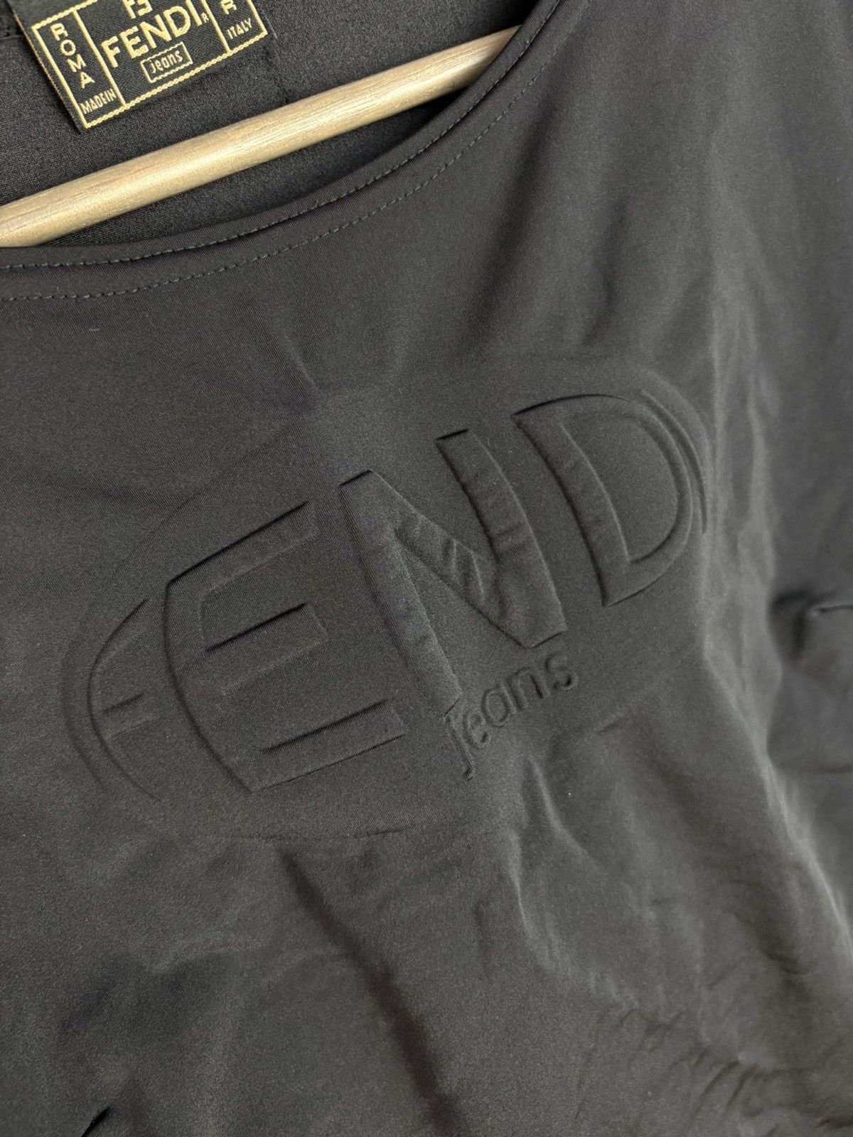 Fendi Vintage Fendi Jeans Women's Stretch Long Sleeve Black Blouse Size M / US 6-8 / IT 42-44 - 9 Thumbnail