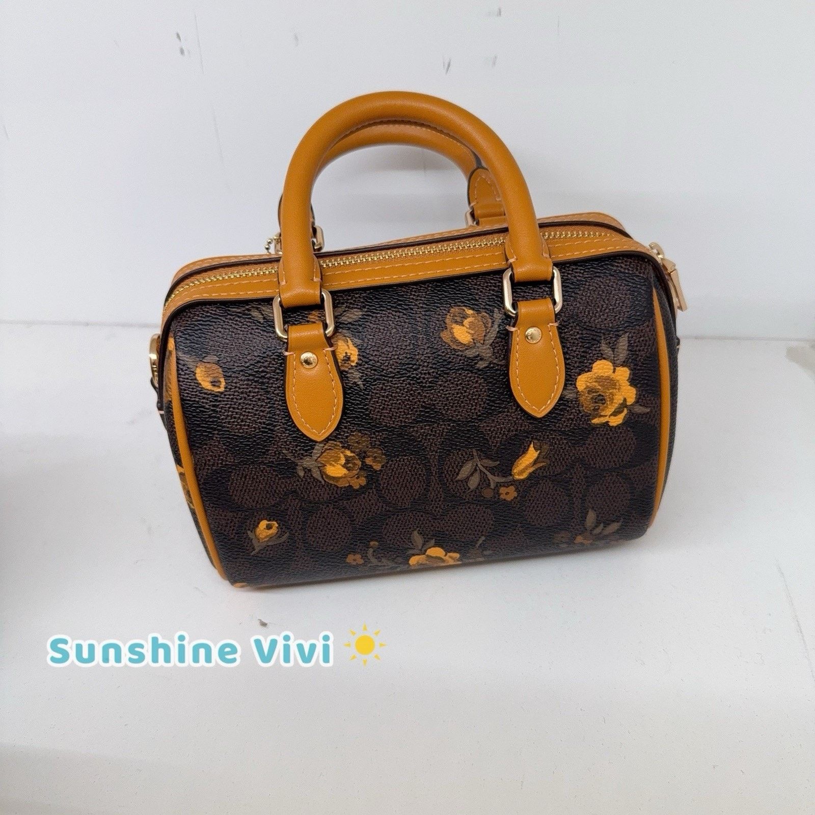Coach NWT Coach Mini Rowan Crossbody Bag Floral CCF31 Yellow Size ONE SIZE - 10 Thumbnail