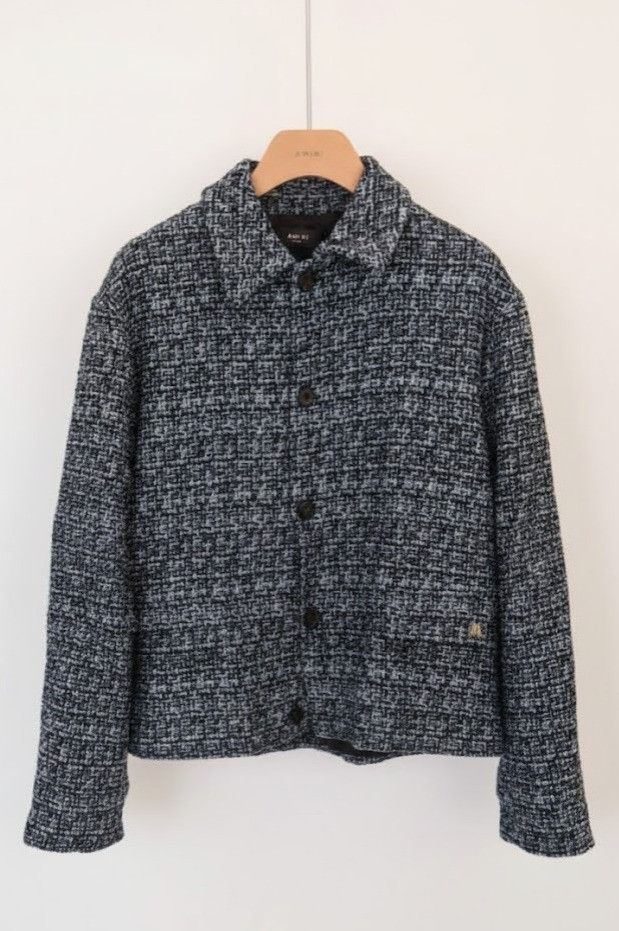Amiri oc11z0126 Tweed Button-Up Jacket in Blue Size US L / EU 52-54 / 3 - 1 Preview