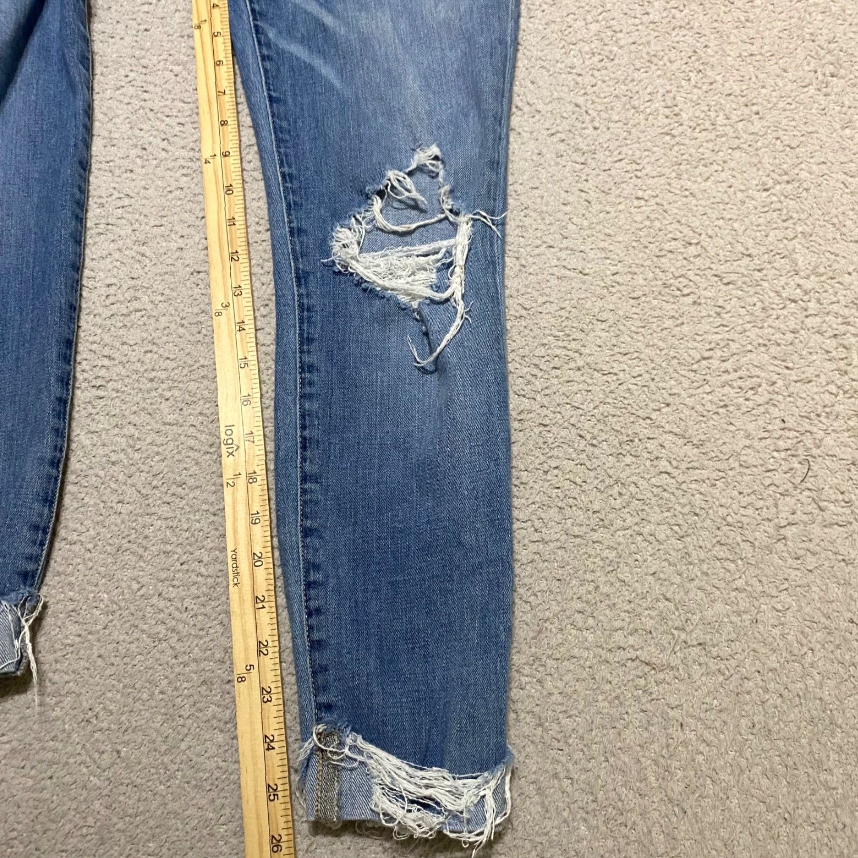 Vintage Joe's Jeans Womens Jeans 29 Blue Denim Mid Rise Skinny Medium Wash Distressed Size 29" - 6 Thumbnail