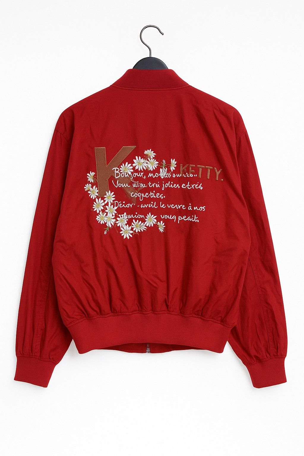 Vintage Ketty S.A. Petit Coquilles Embroidered Bomber Jacket