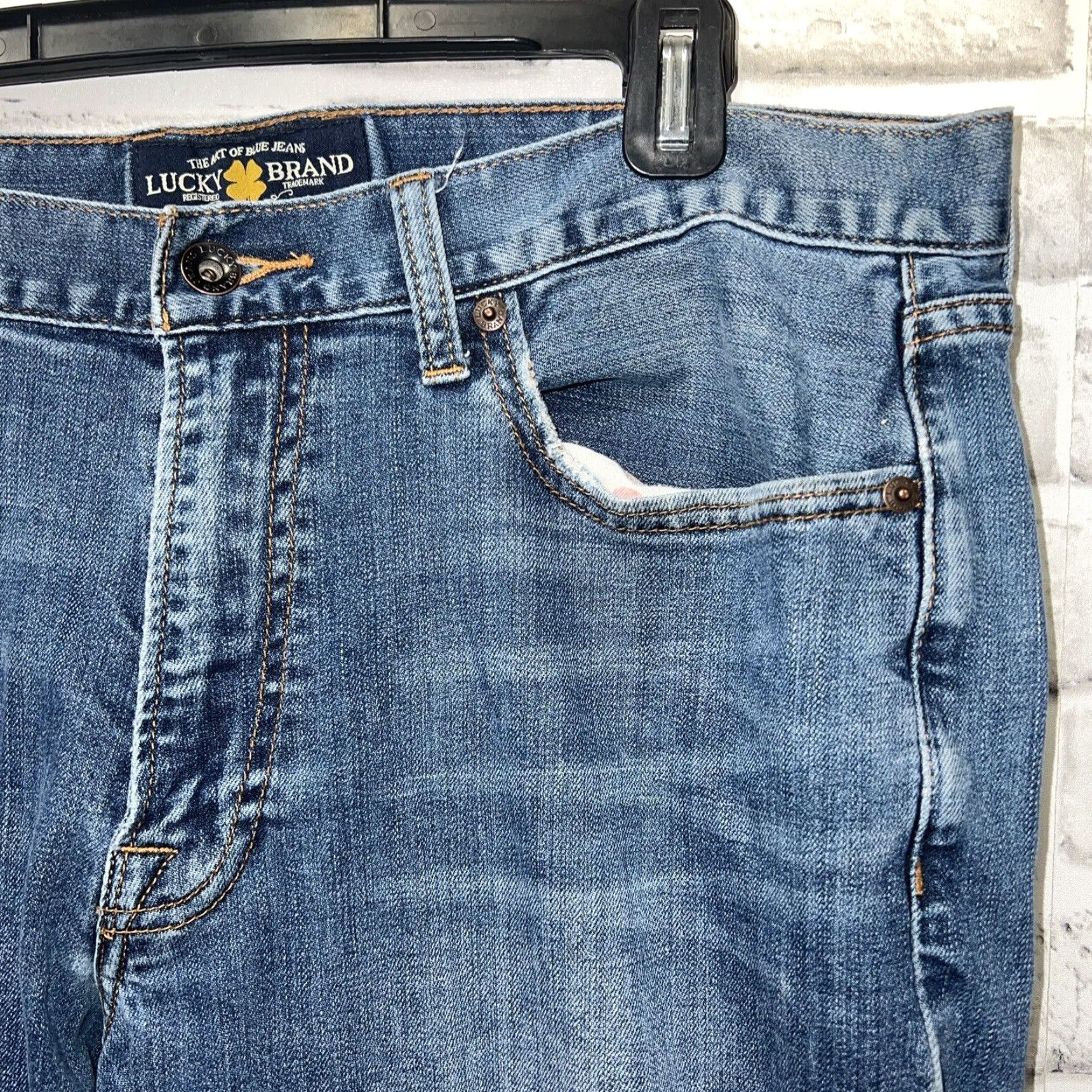 Lucky Brand VINTAGE Lucky Brand 361 Straight Jeans Men Size 36x32 Blue Retro Classic Size US 36 / EU 52 - 2 Thumbnail