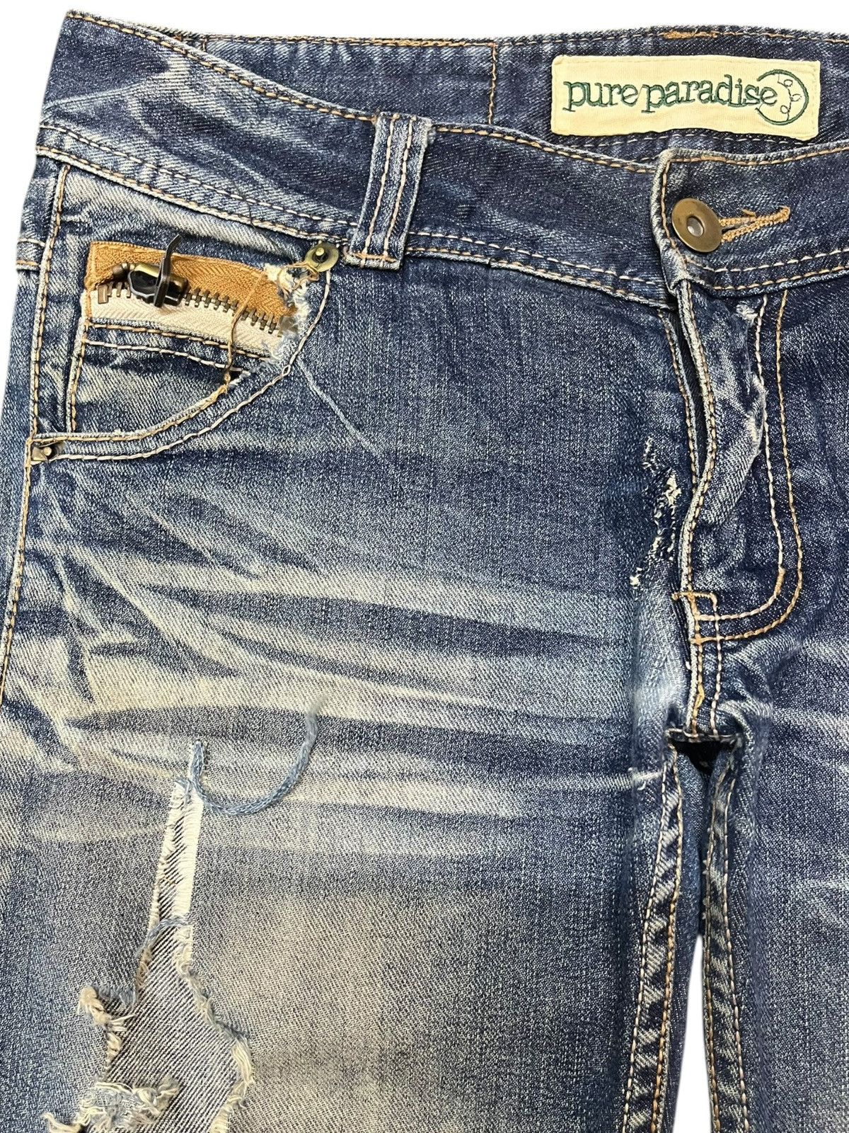 Beauty Beast × Japanese Brand Vintage Pure Paradise Flare Grunge Punk Distressed Denim Size US 33 - 5 Thumbnail
