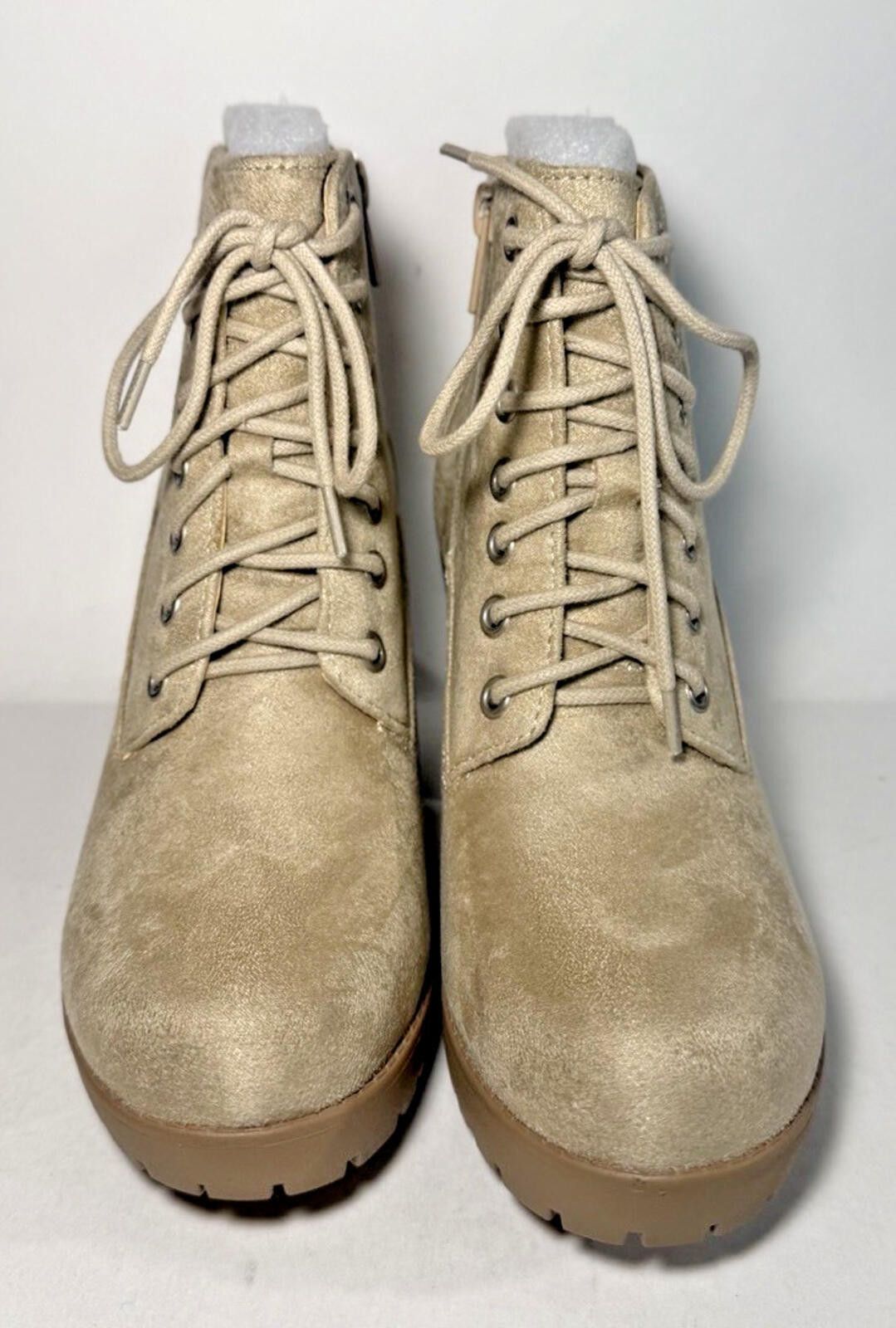 Scotch & Soda SODA Second Lug Sole Chunky Heel Combat Bootie Wheat Suede Size US 7.5 / IT 37.5 - 2 Thumbnail