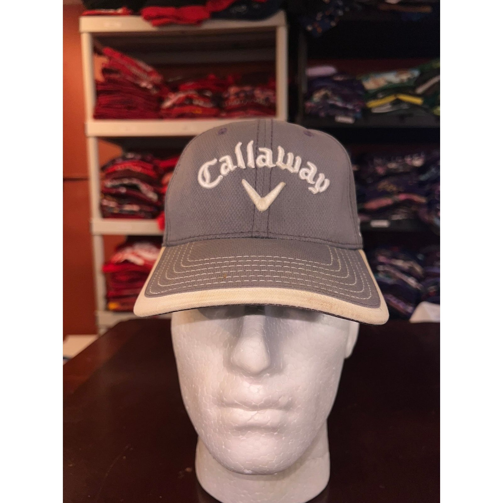 Callaway Callaway Gray Golf Hat Razr Odyssey Hex Black Tour Yellowed Size ONE SIZE - 2 Thumbnail