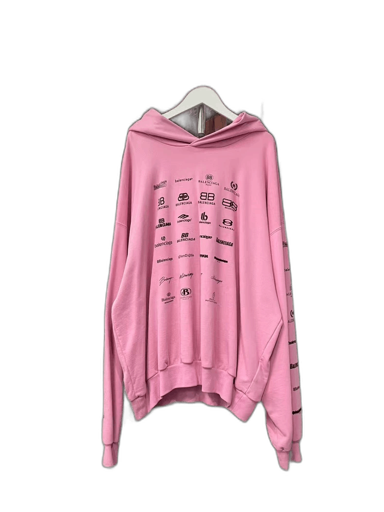 Balenciaga Balenciaga Pink Logo Hoodie with Minor Stains Size US M / EU 48-50 / 2 - 1 Thumbnail