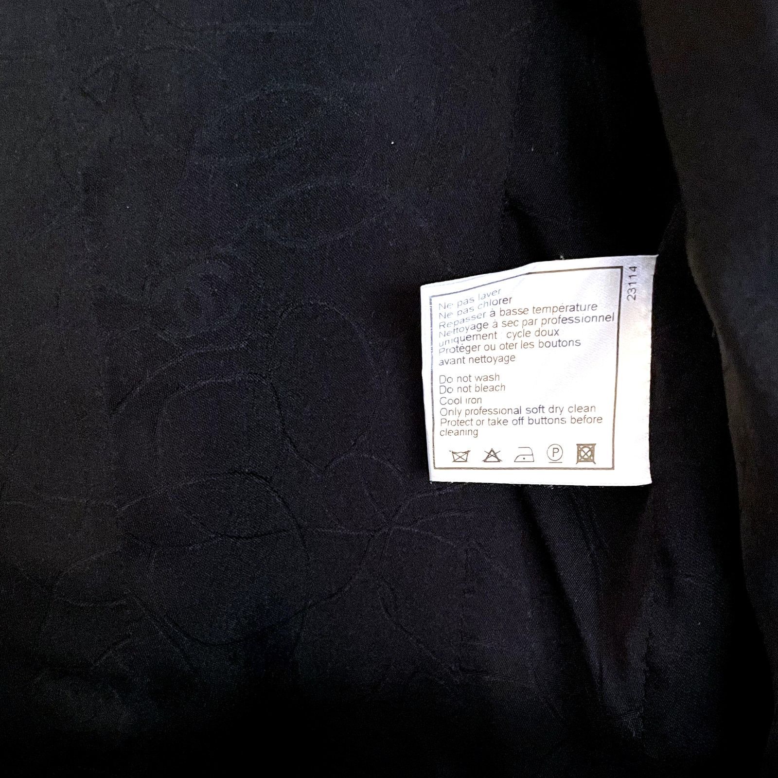 CHANEL Vintage Boucle Black Wool Boucle Dinner Jacket Blazer