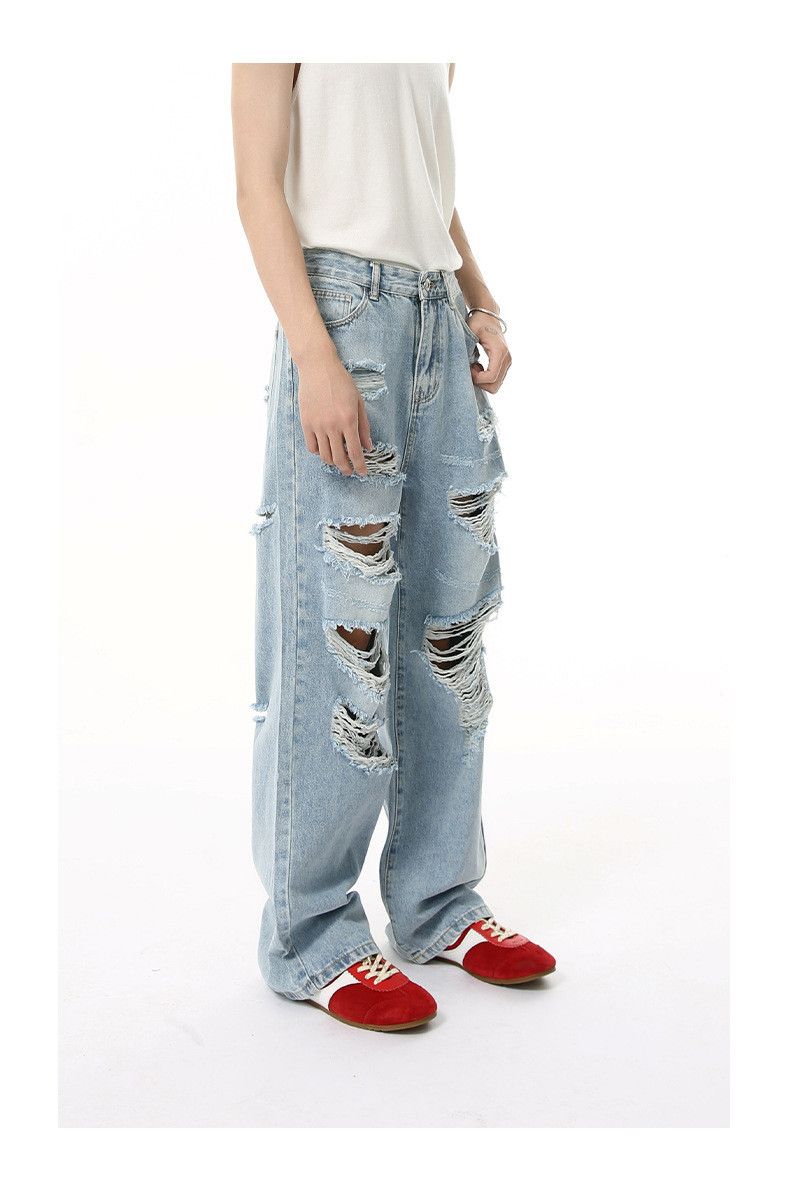 Japanese Brand × Jean Heavy distressed loose ripped casual jeans Size US 32 / EU 48 - 4 Thumbnail