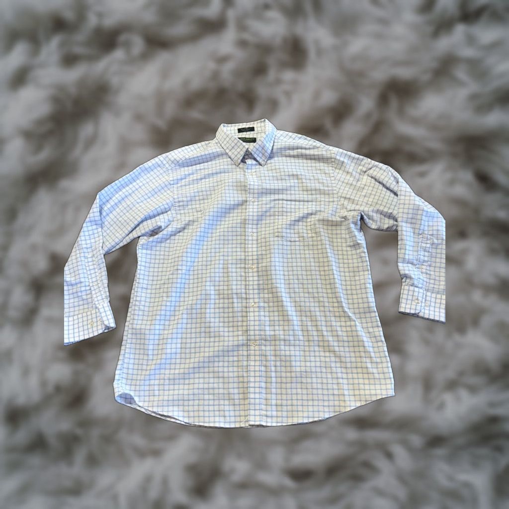 Mens Shirt Button Down XL Lot Of 3 Dress Plaid Long Sleeve SIZE 18 34/35