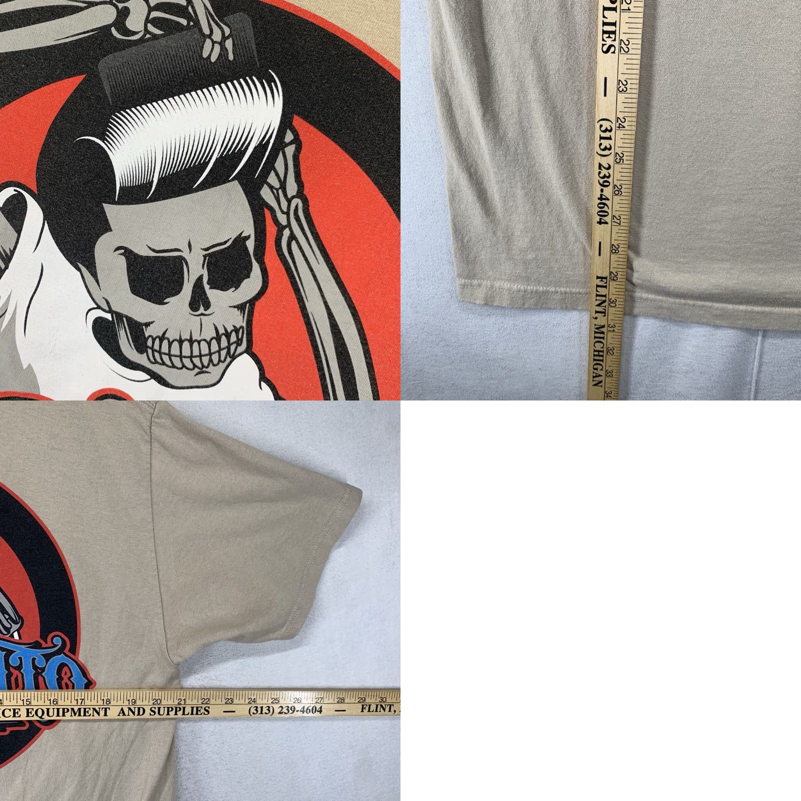 Doublet Suavecito Men's T-Shirt Large Beige Graphic Print Logo Double Side All Seasons Crew Neck Size US L / EU 52-54 / 3 - 8 Thumbnail