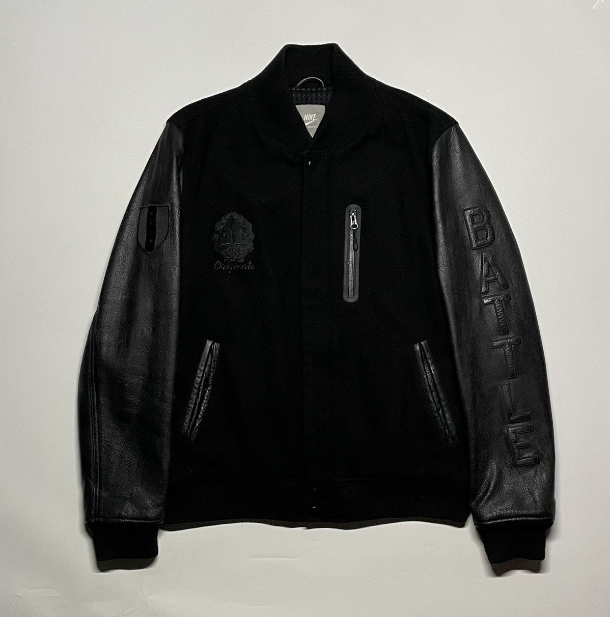 Nike varsity collabs battle elevate x leather hand jacket