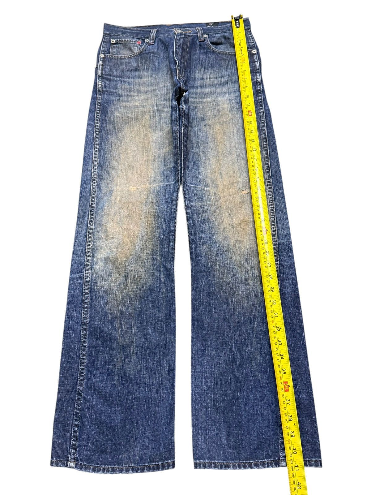 Japanese Brand Vintage Y2K Japan Brand Mud Wash Faded Wide Leg Straight Fit Size US 29 - 11 Thumbnail