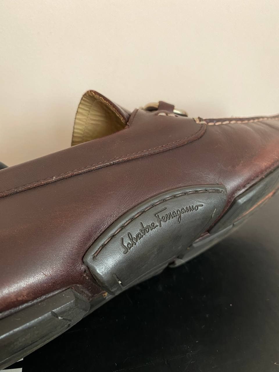 Salvatore Ferragamo Salvatore Ferragamo Brown Leather Horse Bit Driving Loafers Size US 11 / EU 44 - 7 Thumbnail