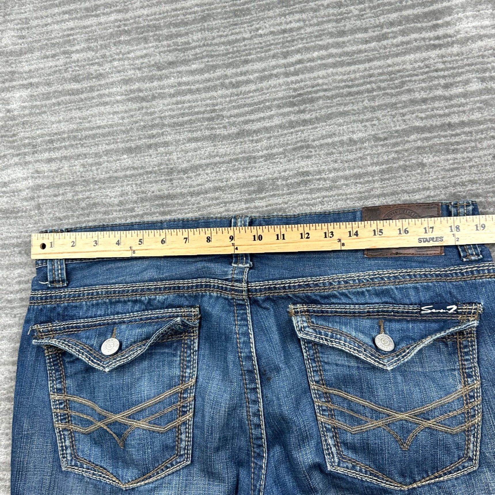 Vintage Seven7 Jeans Mens 36x30 Blue Denim Pants Straight Casual Cotton Pockets Adult Size US 36 / EU 52 - 7 Thumbnail