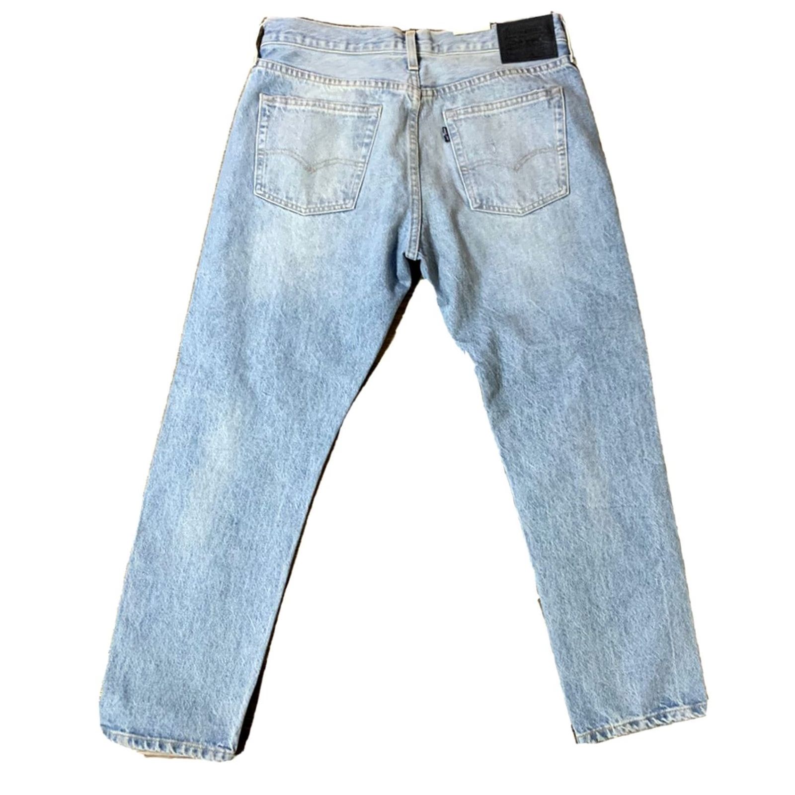Levi's Levi's 501 Taper Women's Mid Rise Selvedge Jeans Blue 29x27 Big E Size 29" - 4 Thumbnail