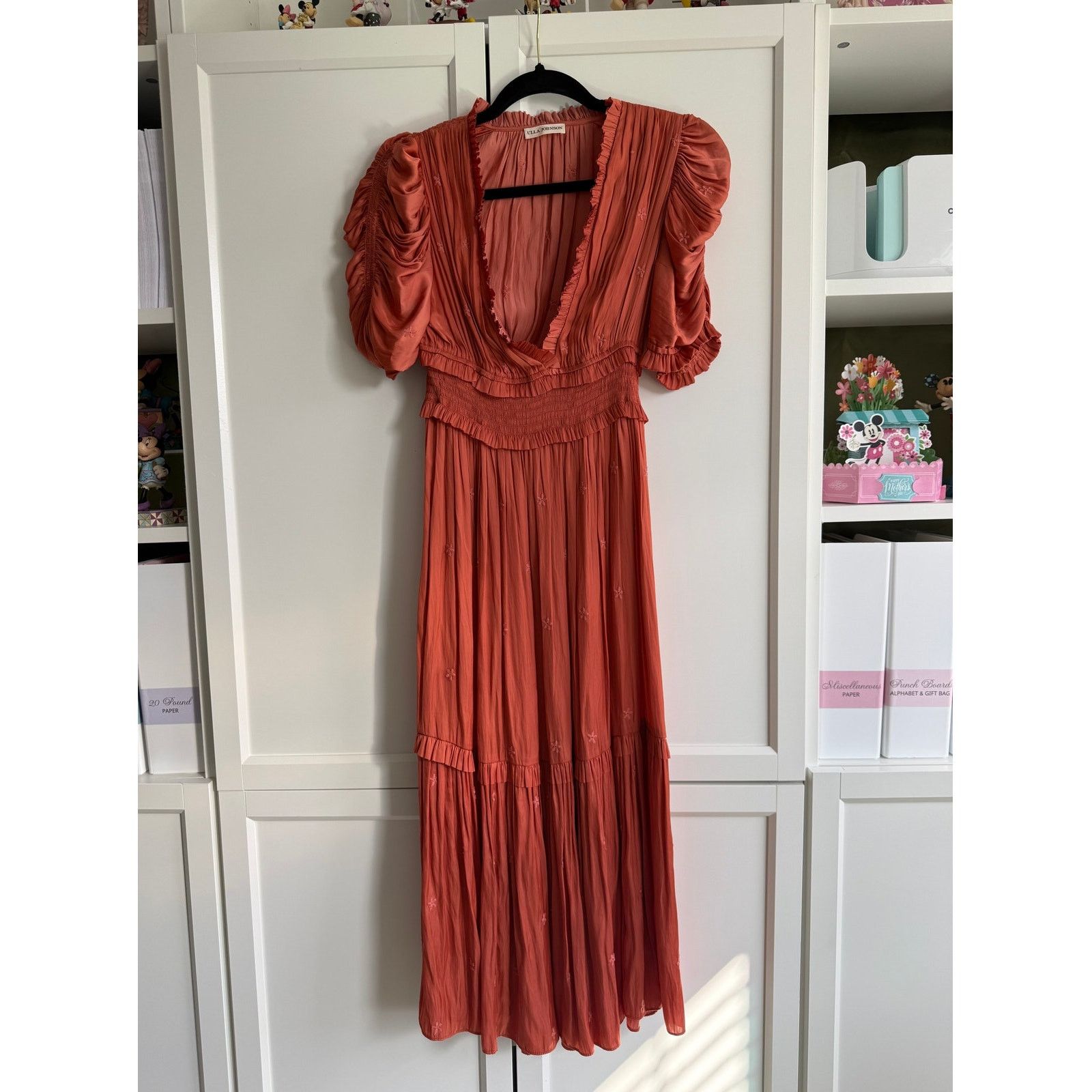 Ulla Johnson Ulla Johnson Red Pink Maxi Dress Women Sateen Boho 4 - G007 Size S / US 4 / IT 40 - 2 Thumbnail