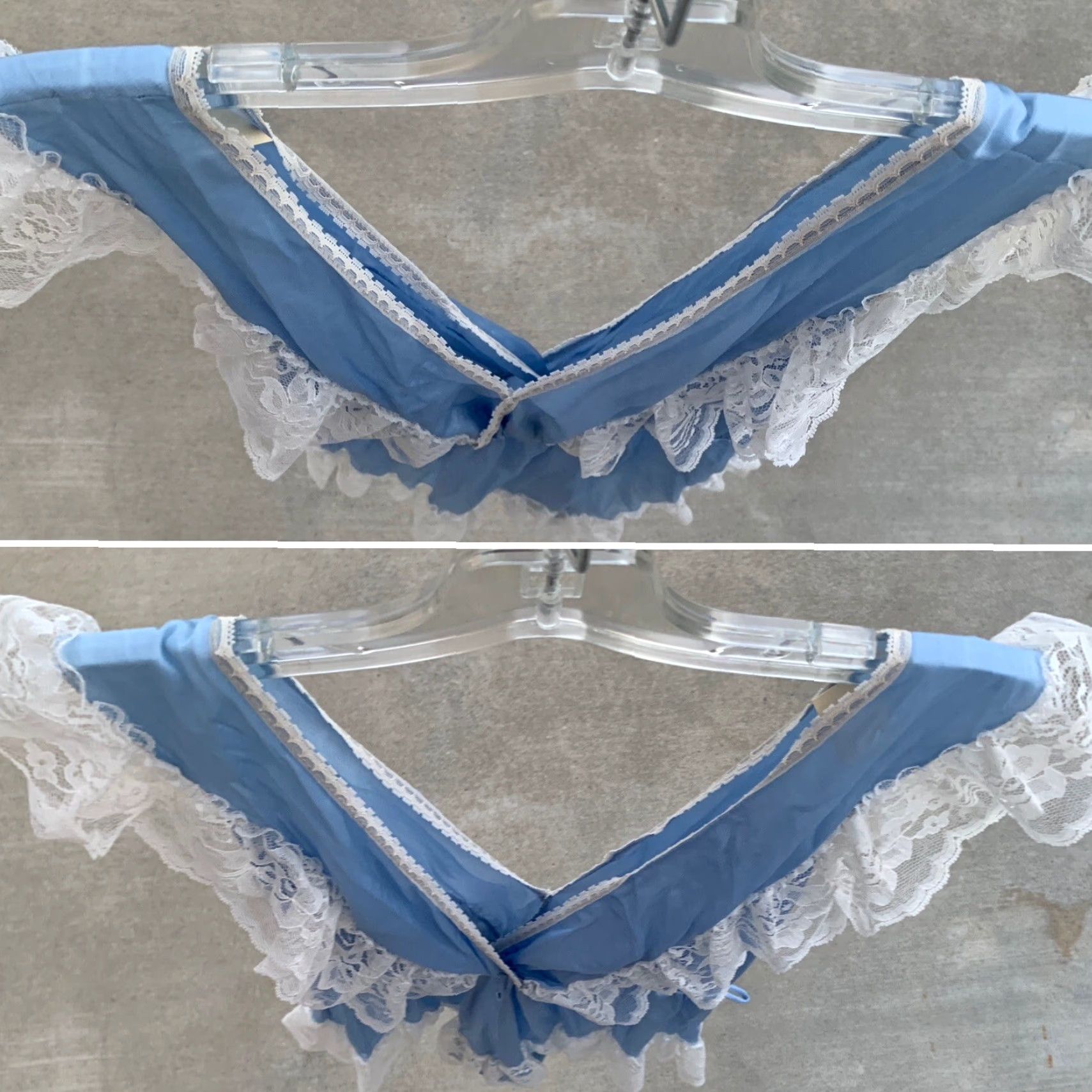 Vintage VINTAGE Flair Nylon Teddy One Piece Playsuit Romper Lace Ruffle Union Made Sz M Blue 1980s Glam Rock Flair Mens Womens Girls Boys Size 32" / US 10 / IT 46 - 6 Thumbnail