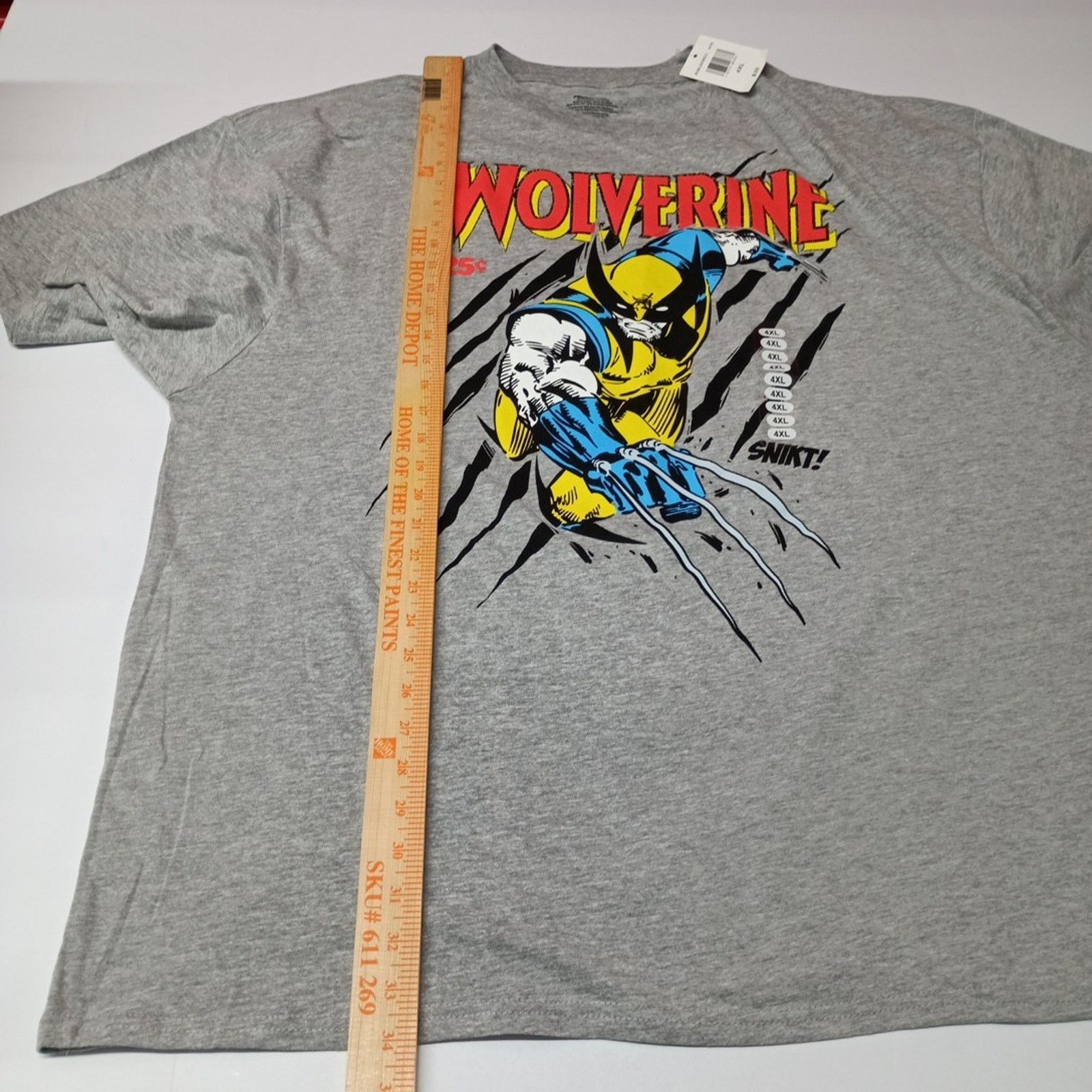 Marvel Comics Wolverine Men's T-Shirt Size 4XL Gray Short Sleeve NEW Size US XXL / EU 58 / 5 - 5 Thumbnail