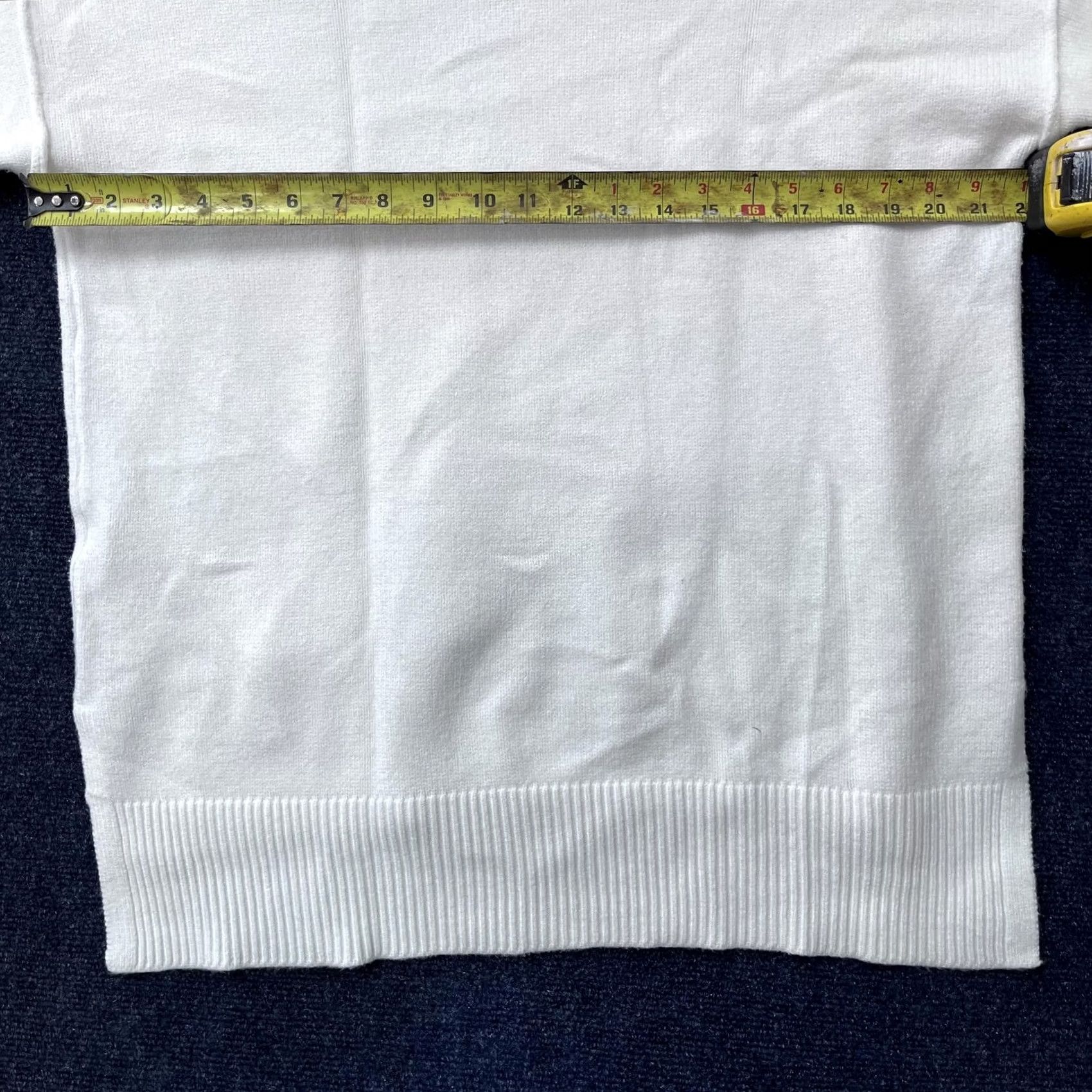 Vintage Philosophy Republic Clothing Sweater Womens 1X White Crew Neck 3/4 Sleeve Ribbed Knit Pullover Size XL / US 12-14 / IT 48-50 - 5 Thumbnail