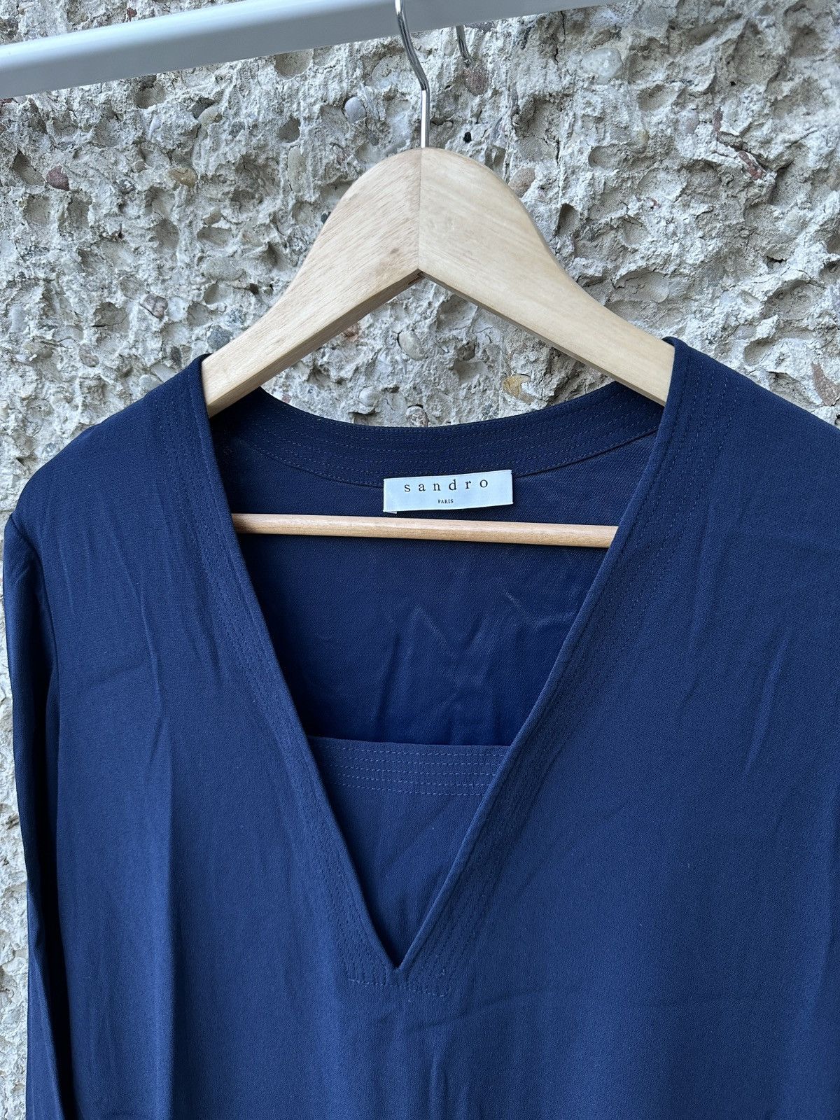 Designer × Sandro Sandro paris navy dress Size L / US 10 / IT 46 - 2 Thumbnail